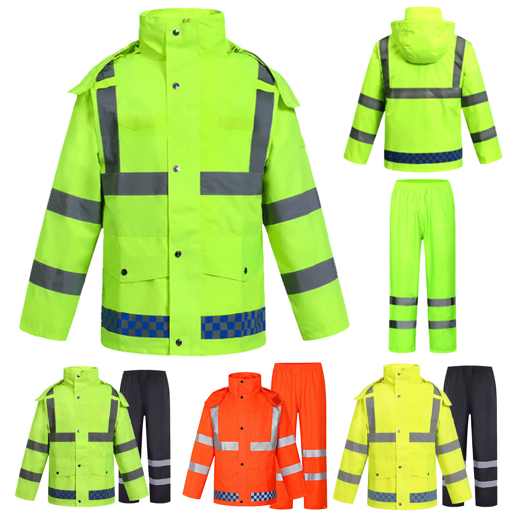 High Visibility Reflective Rainsuit Jacket Pant 2