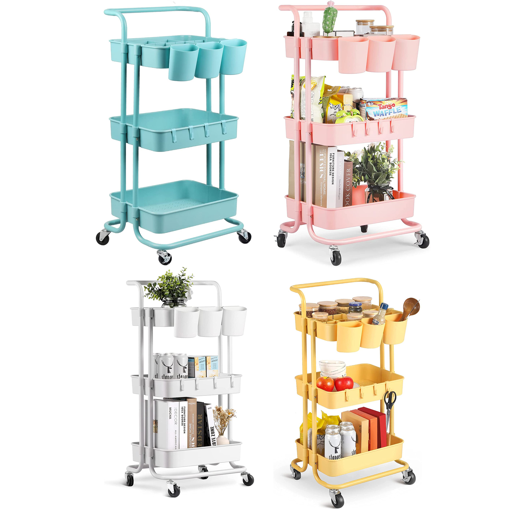 3-Tier Rolling Utility Cart Storage Shelves 2
