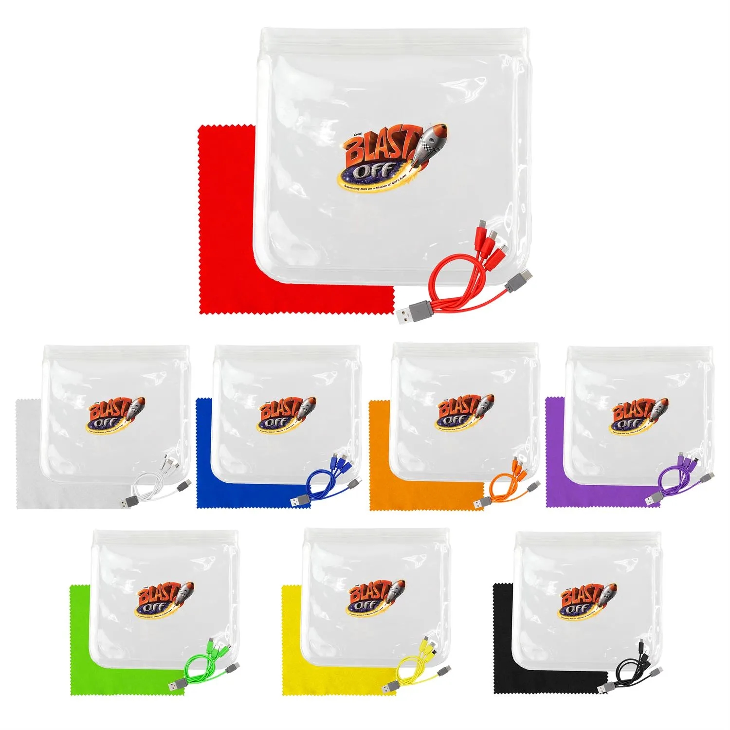 Clear Cable & Cloth Set