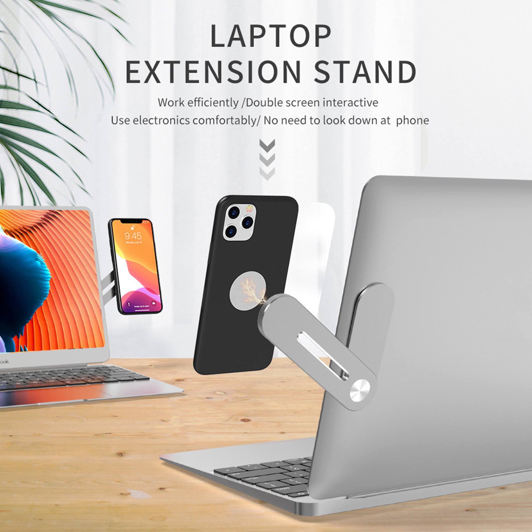 Magnetic Laptop Phone Holder 2