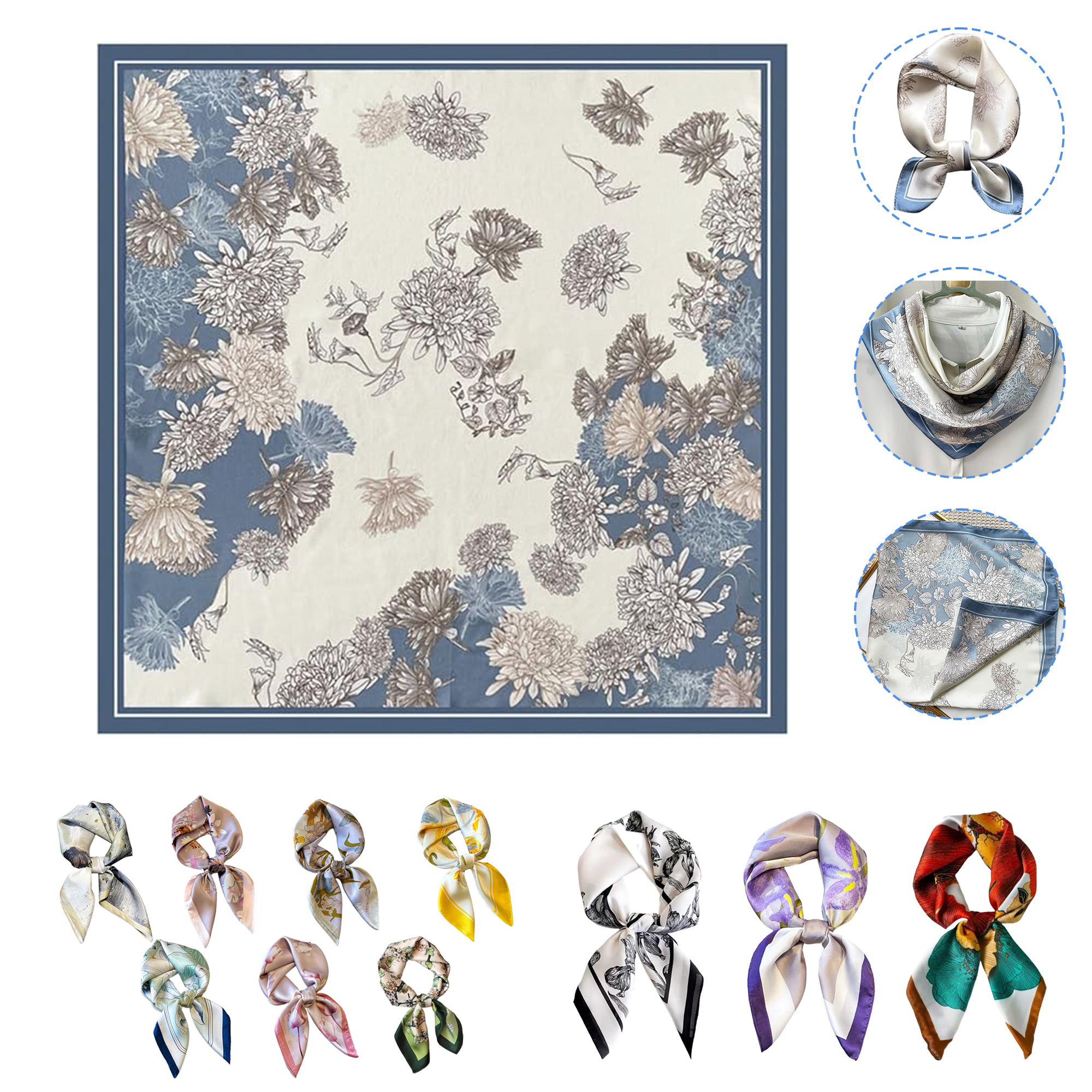 Custom Silk Bandanas For Hair Neck 3