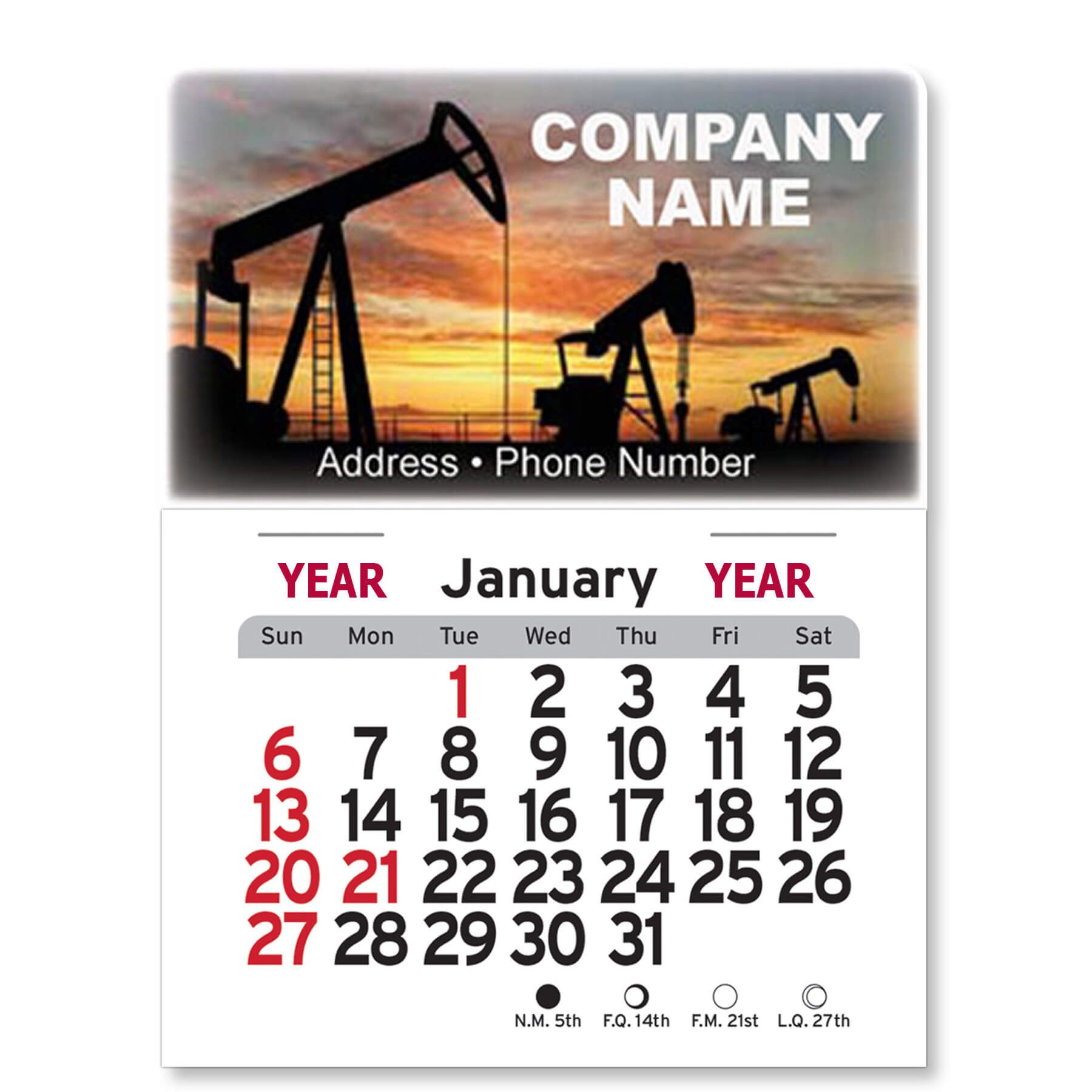 Adhesive Peel-N-Stick® Calendar - Rectangle 26
