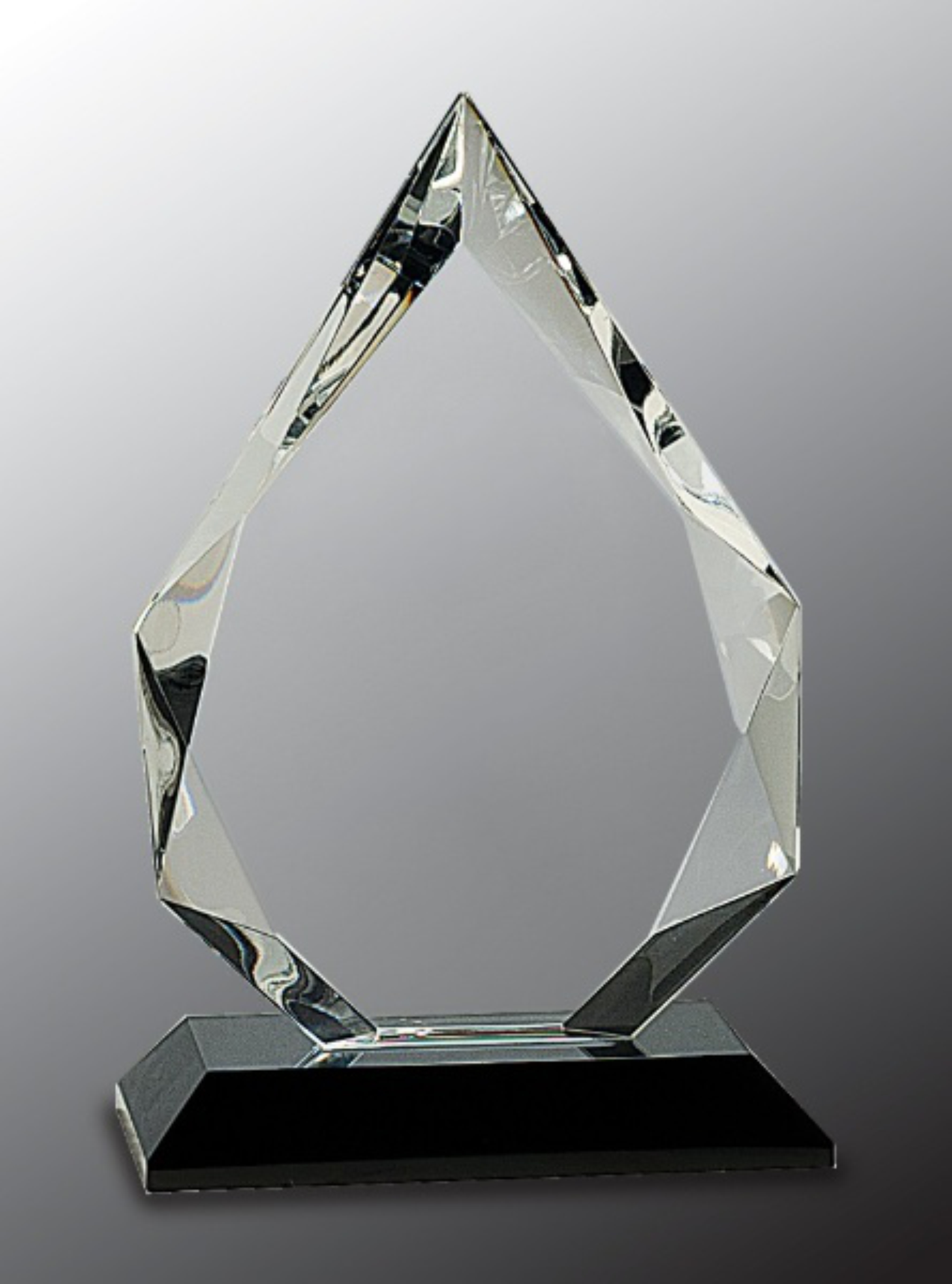 8" Diamond Crystal on Black Pedestal Base Crystal Award 3