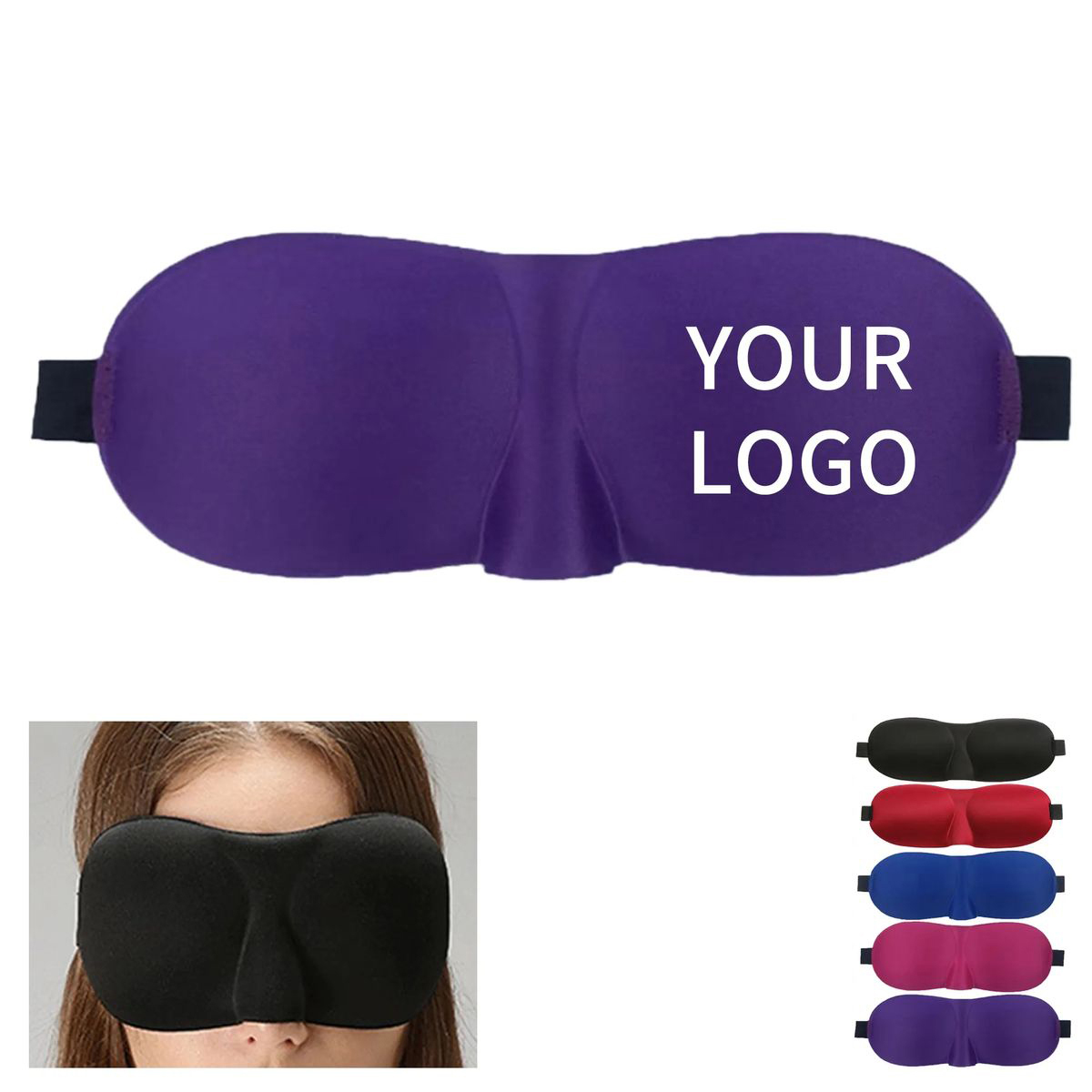 Breathable 3D Sleep Mask with Contoured Design 1
