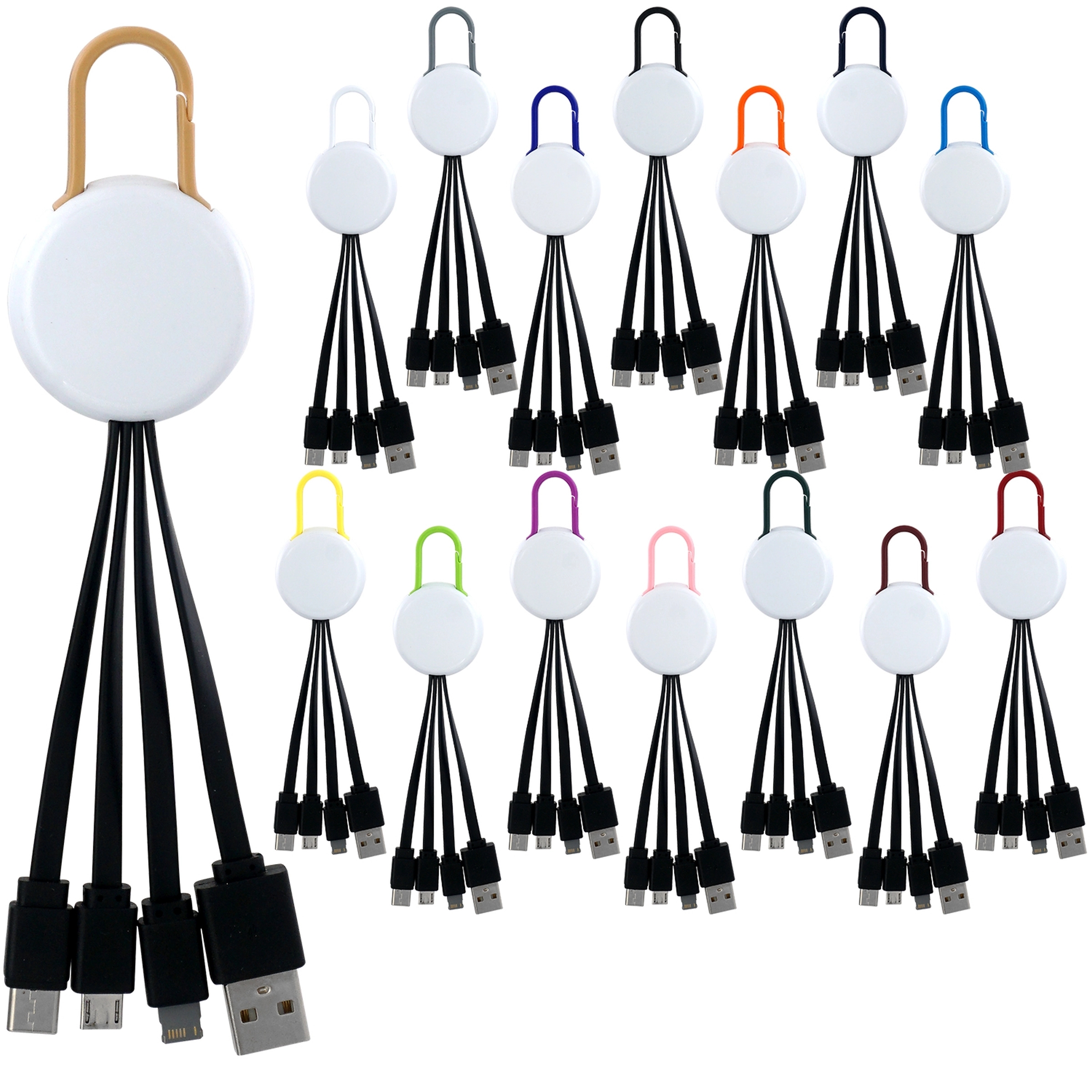 WHITE COLORFUL CLIP 3 IN 1 CHARGING CABLE 13