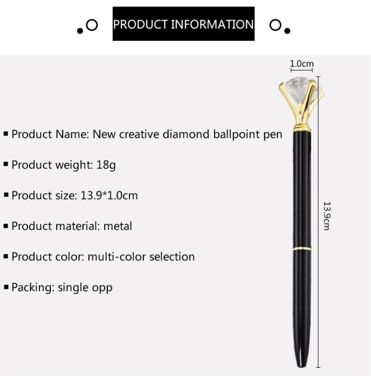 Diamond Ballpoint Pens with Crystal 4