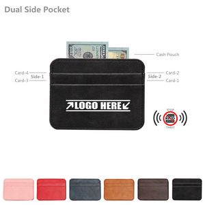 RFID Blocking 2 Sides PU Leather Card Holder Wallet 8