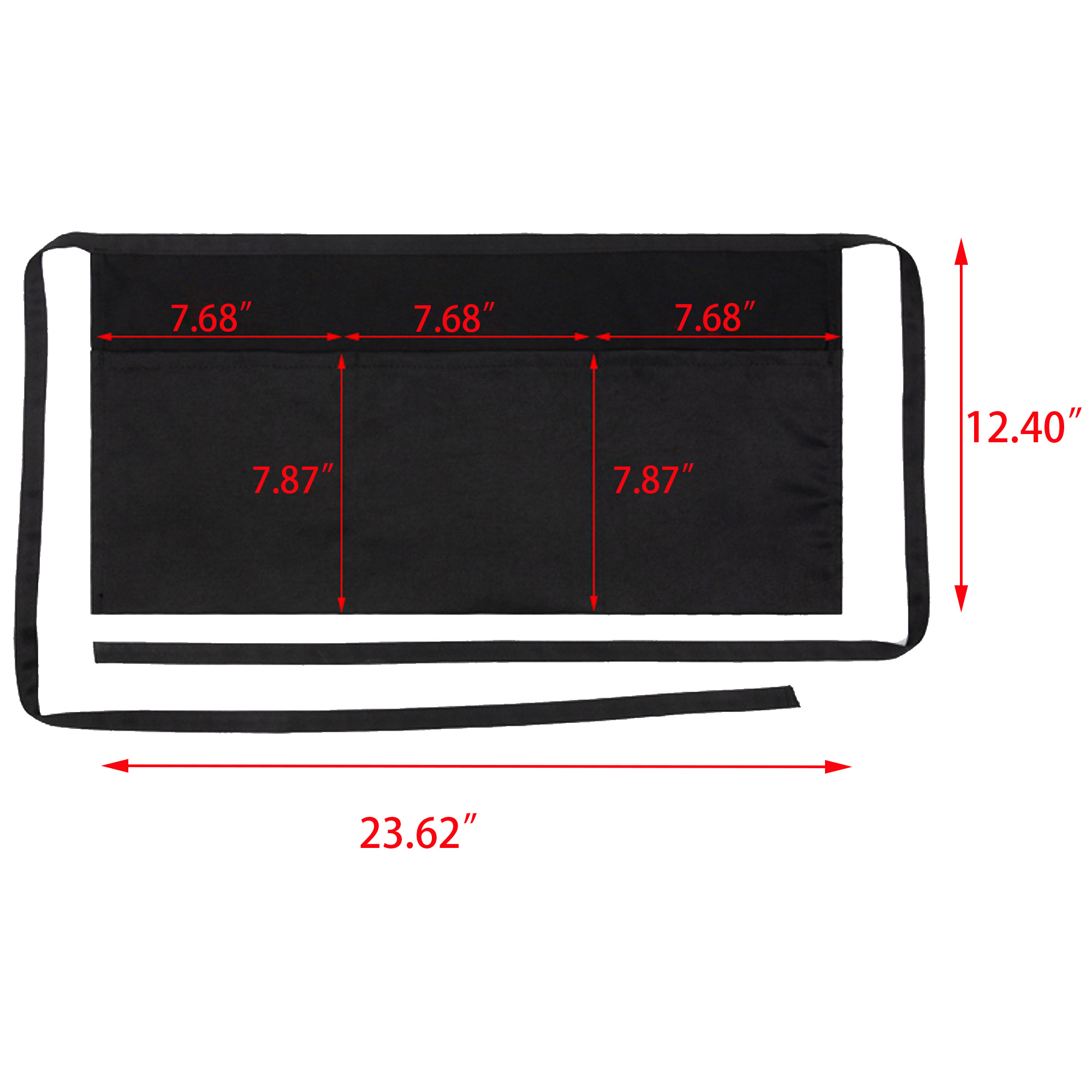23.62"x12.40" Waterproof Waist Apron With 3 Pockets 2