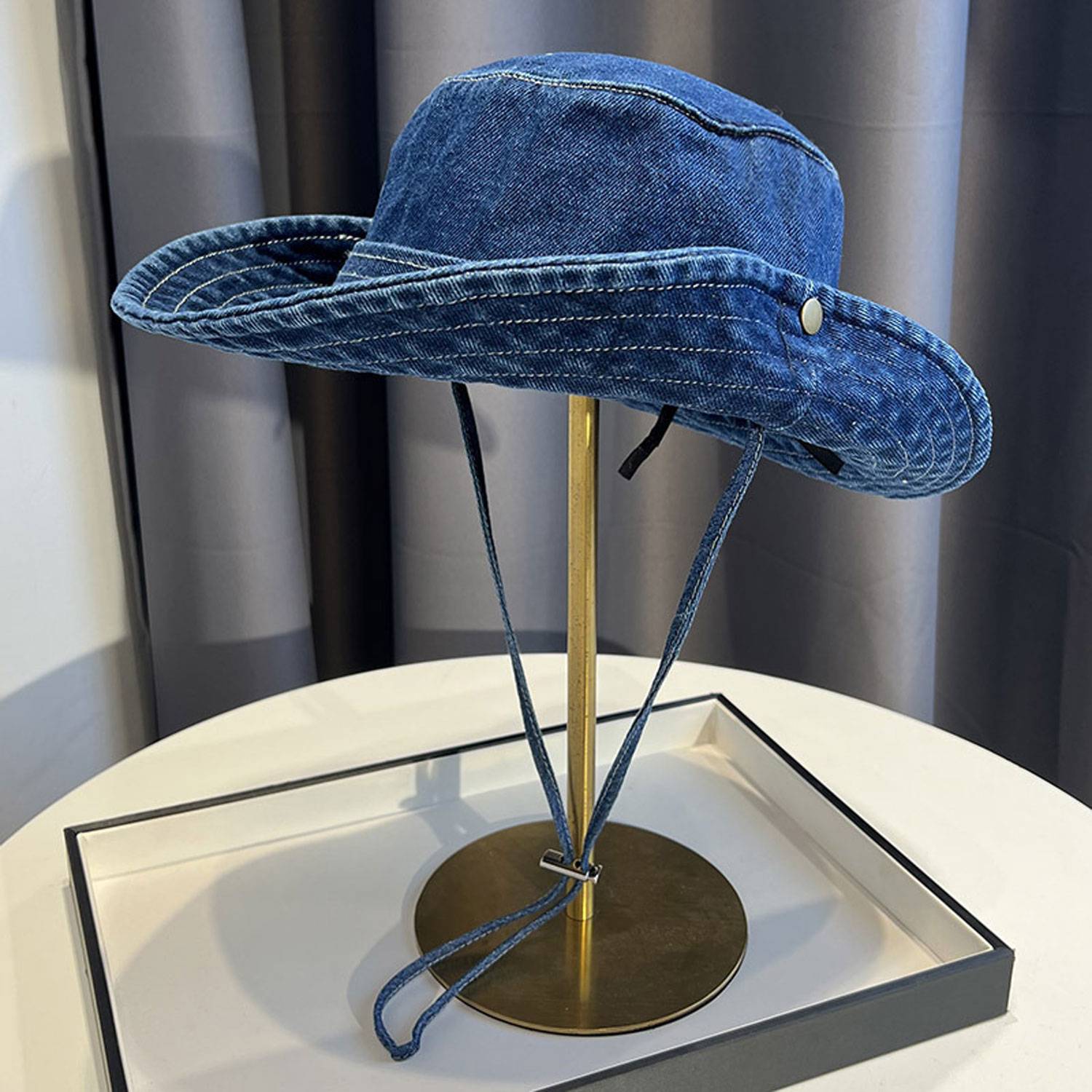 Women Cotton Travel Denim Bucket Hat 12