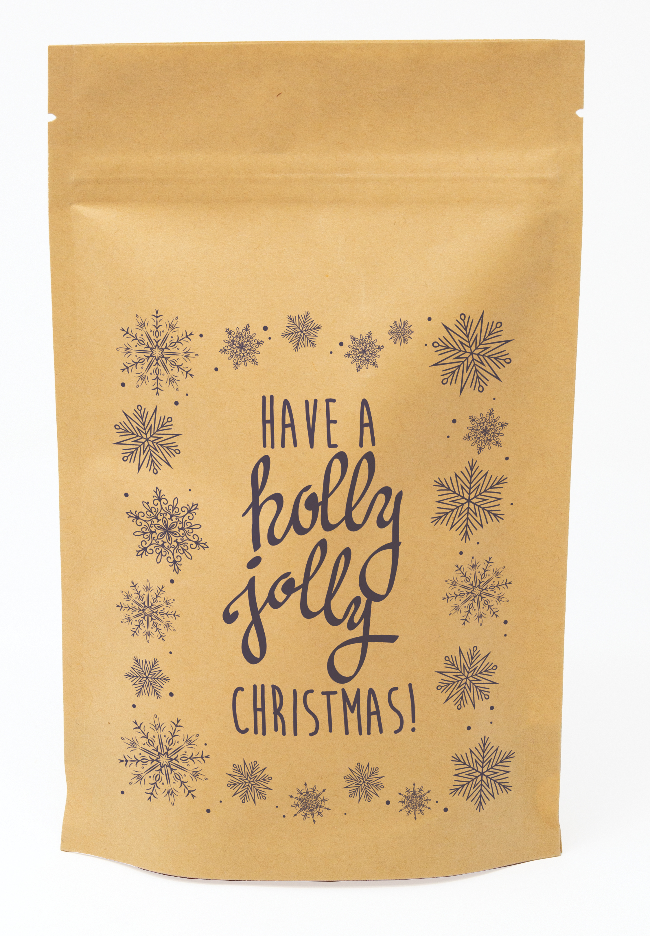 Snowflakes Predesigned Kraft Barrier Pouch (5"W x 8"H x 2.5"D)