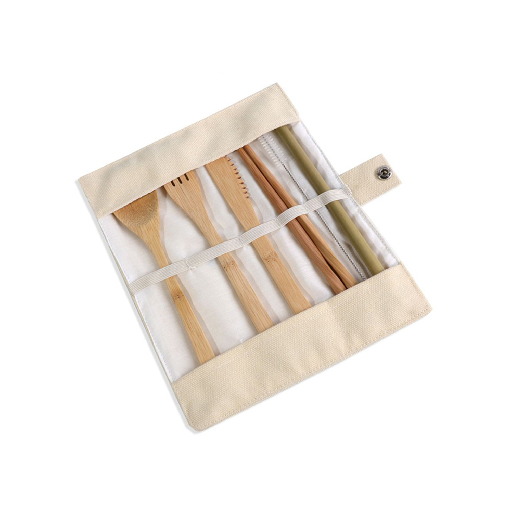 Bamboo Travel Utensil Set with Pouch 6