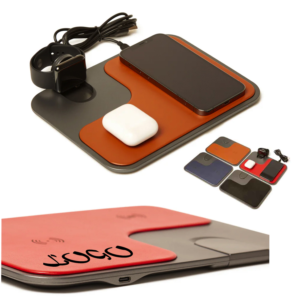 3 In 1 Wireless ChargingLeather Tray 4