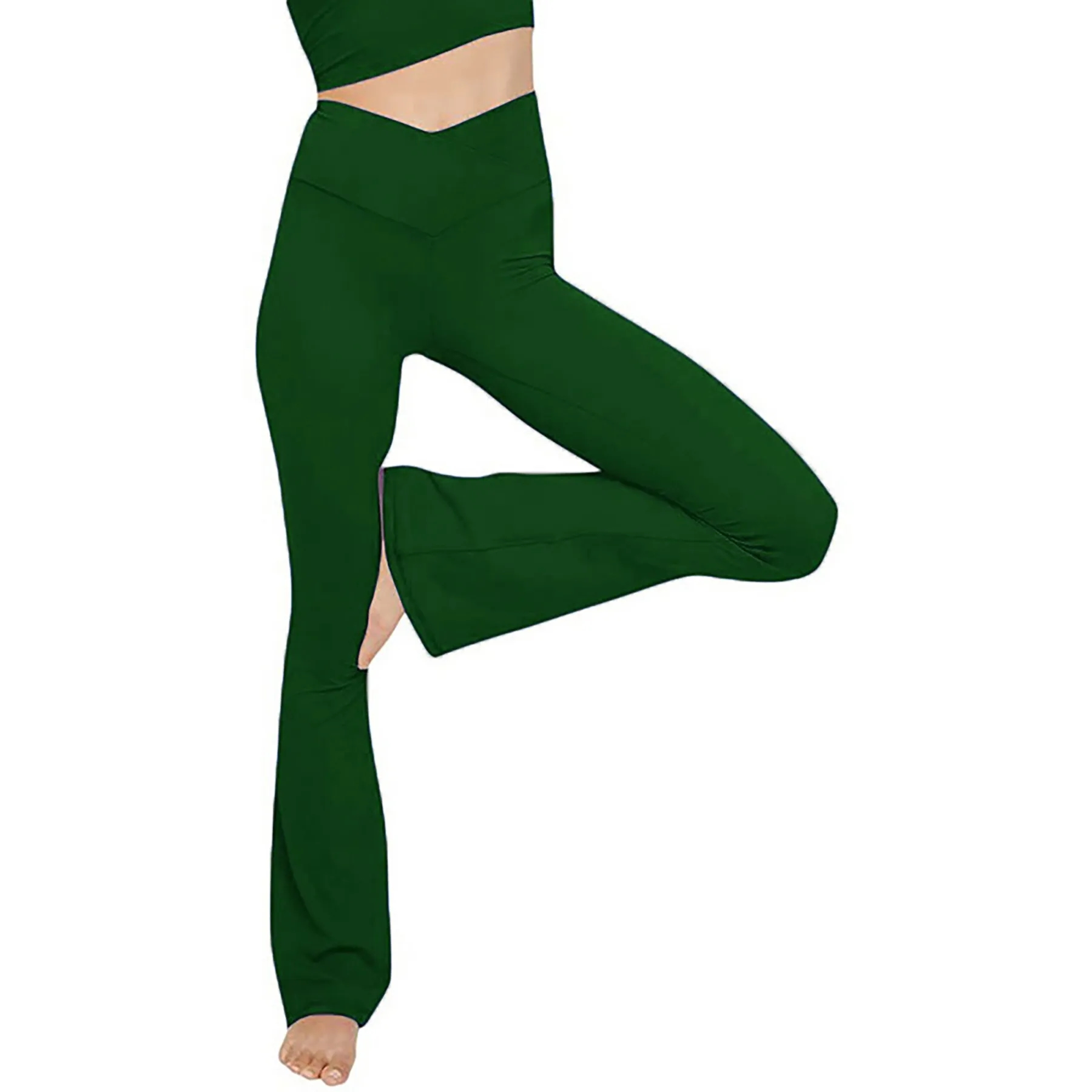 Soft High-waisted Yoga Flare Pants 2