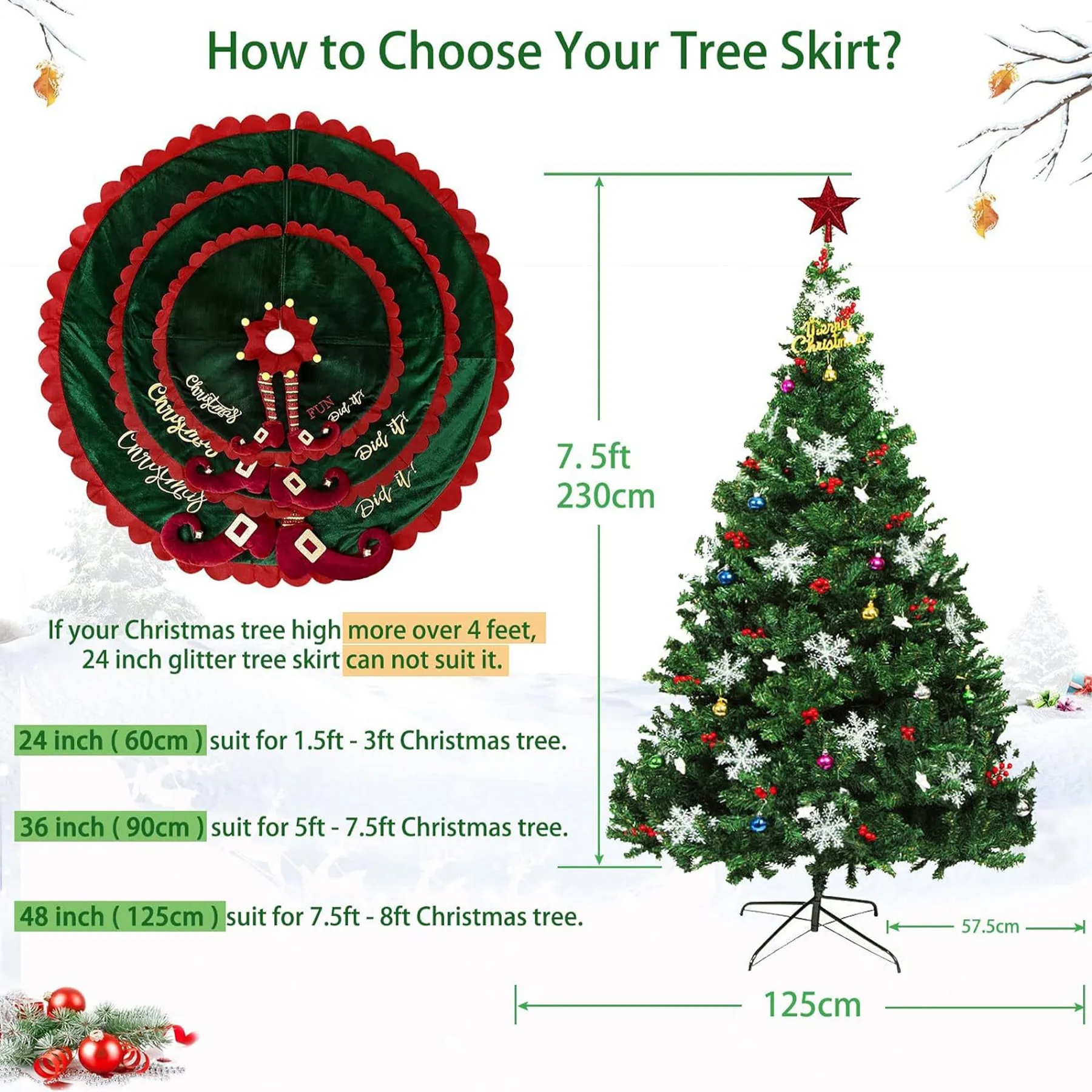 Polyester Christmas Tree Skirt Decoration 3