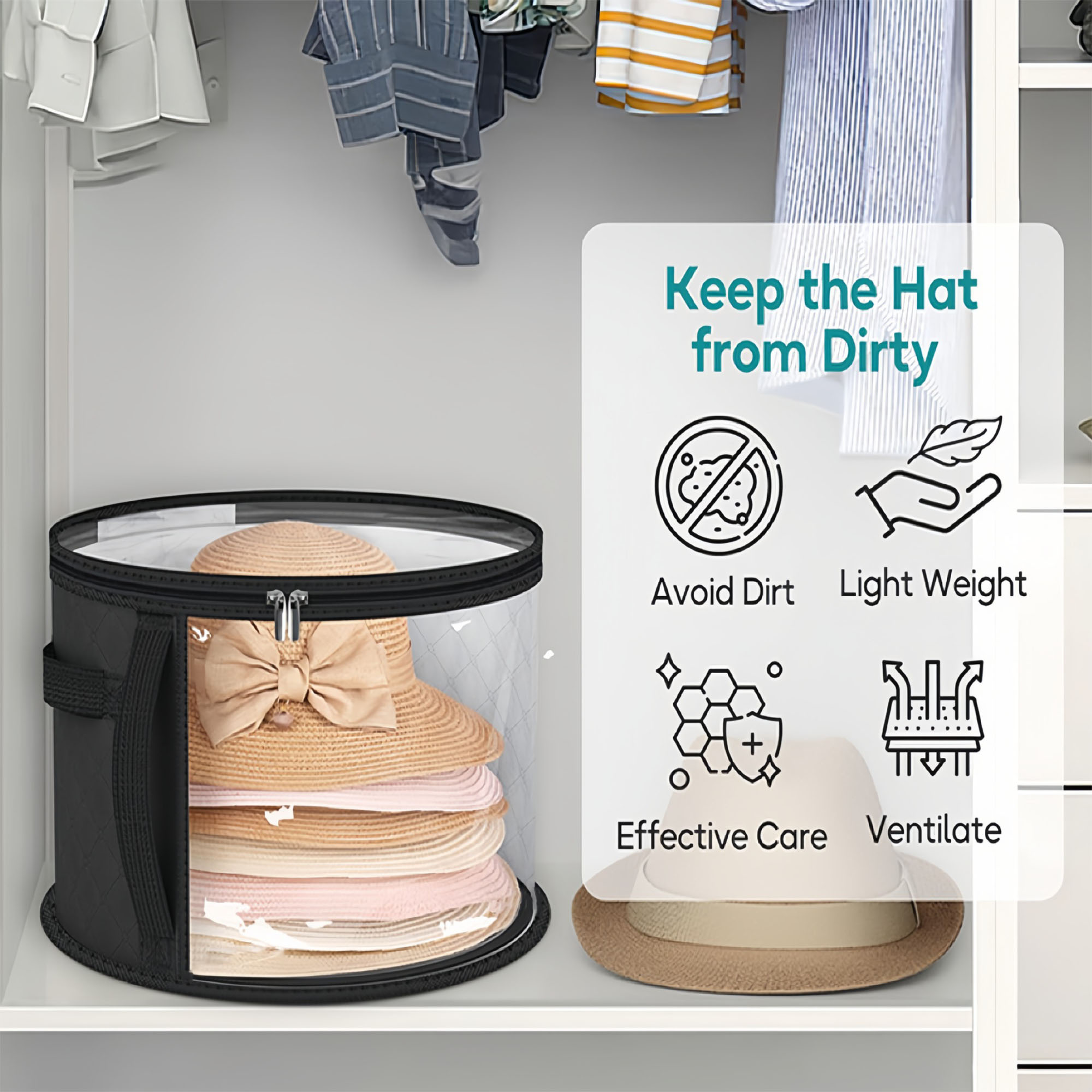 Foldable round hat non-woven storage bag 3