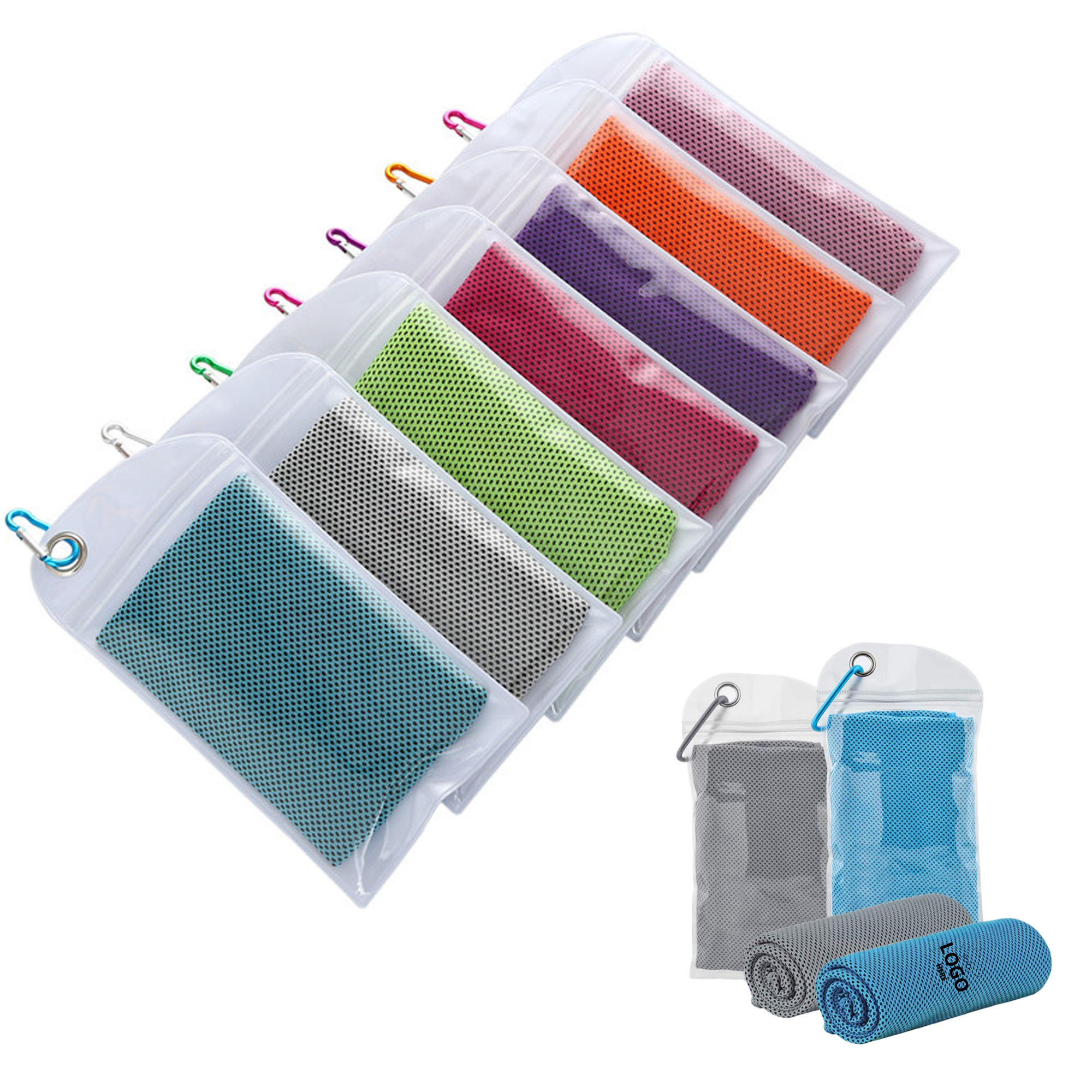 Quick Dry Breathable Cooling Towel With Carabiner Clip 2
