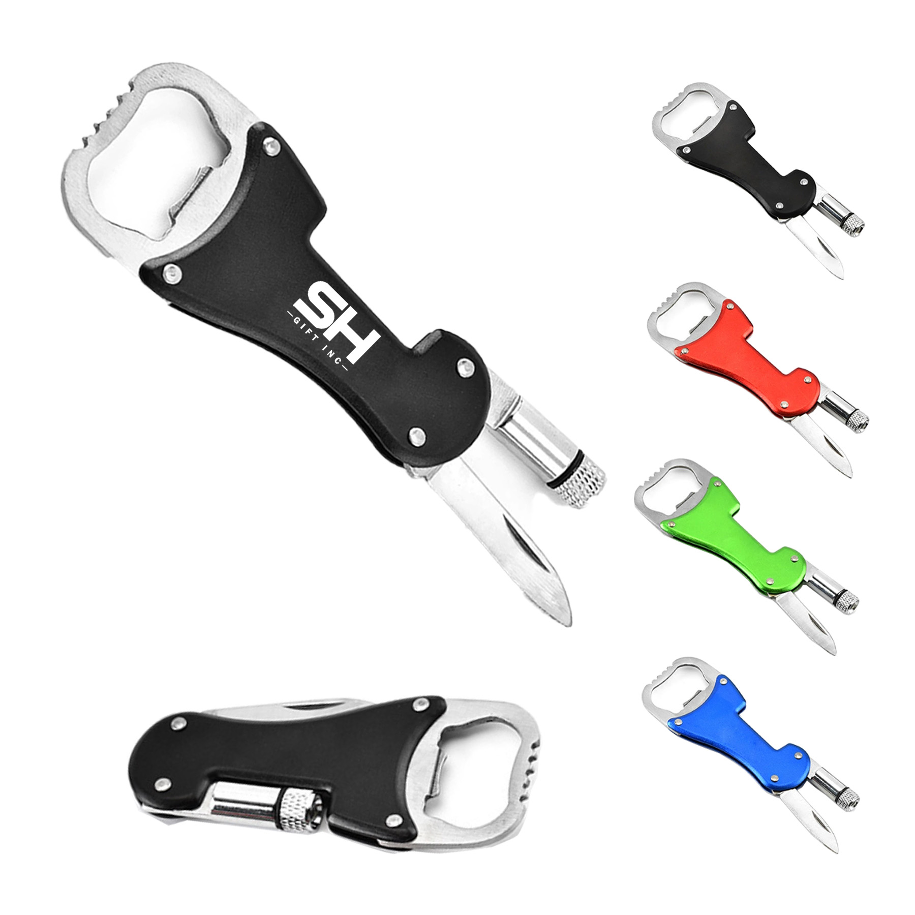 Bottle Opener Folding Knife with LED Light 2