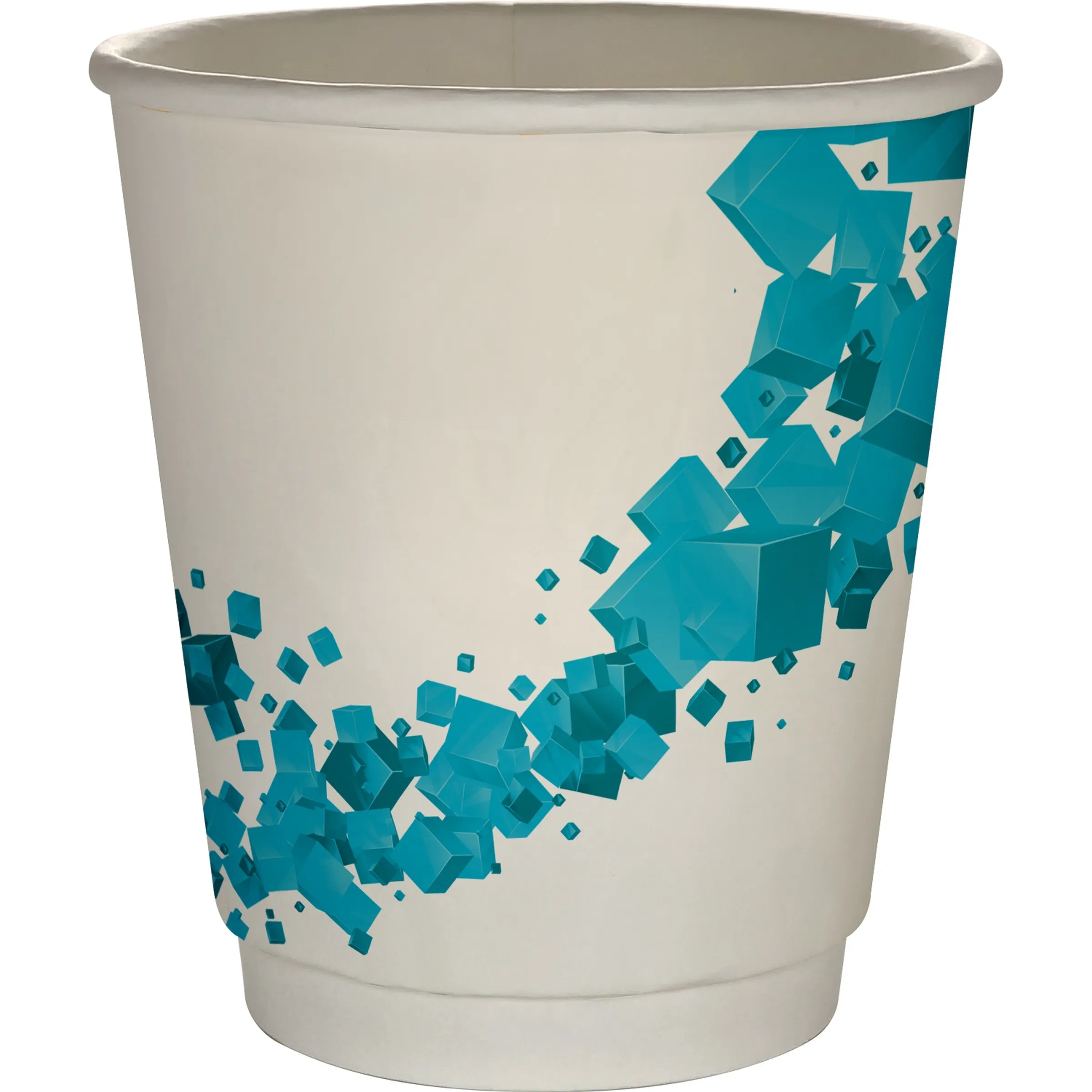 10 oz Full Color Floating Cubes Insulated Paper Cup 12