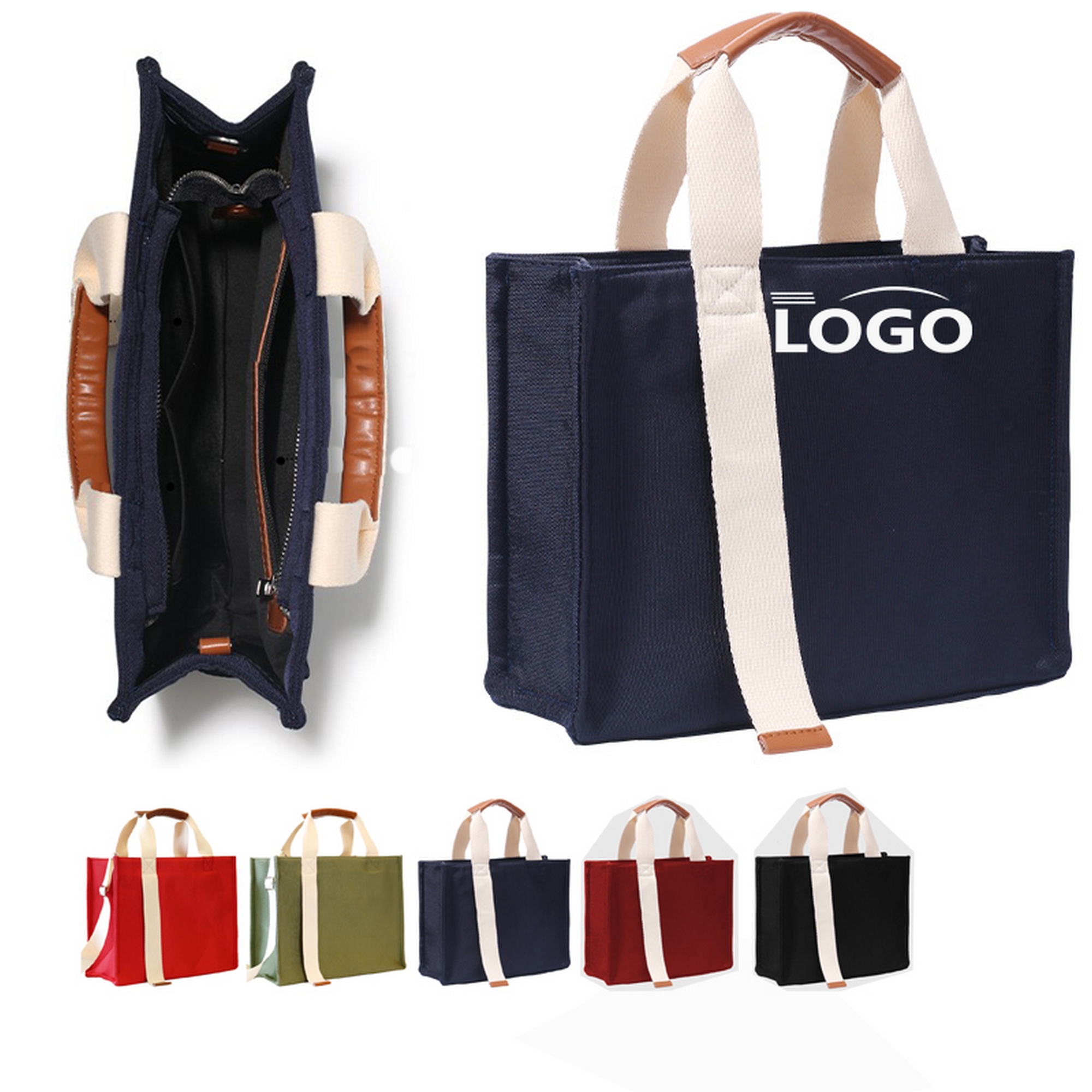 Large-Capacity Thickened Canvas Tote Bag, custom tote bag with logo imprint 9