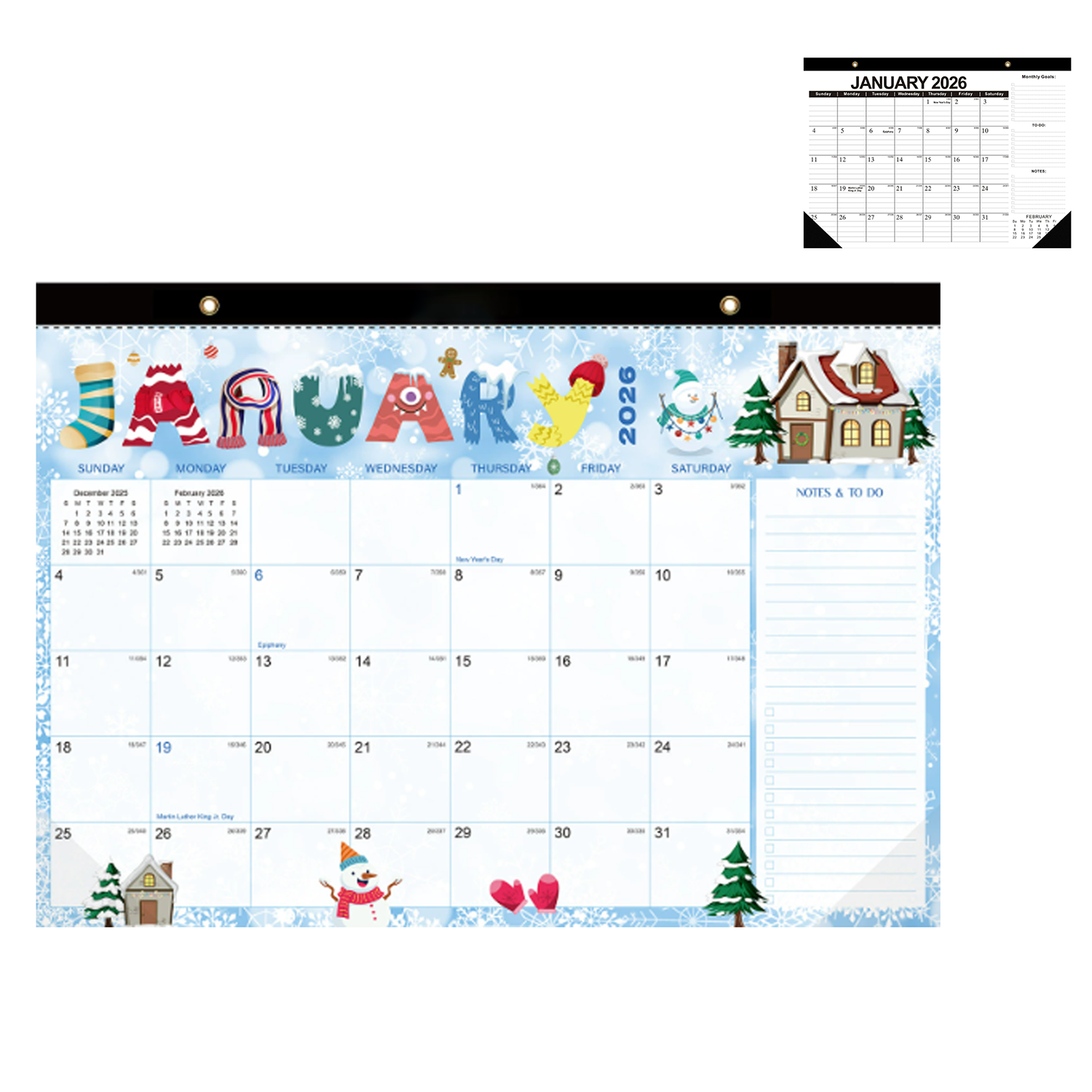 2026 Thick Paper Monthly Wall Calendar 5