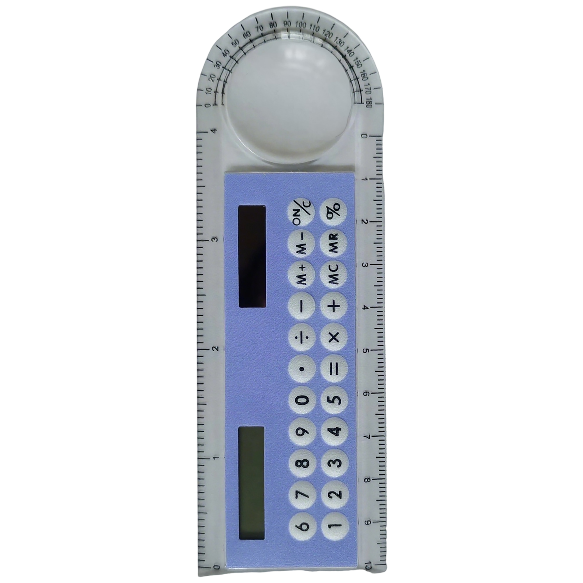 Plastic Solar Calculator Ruler With Protractor And Magnifier 5.2" 13