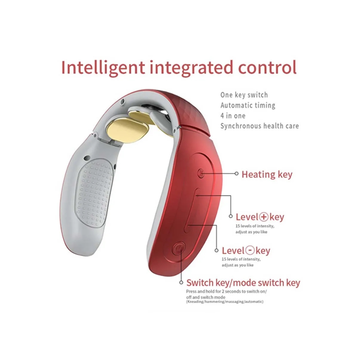 USB Charge Hot Compress 3D Neck And Shoulder Massager 2