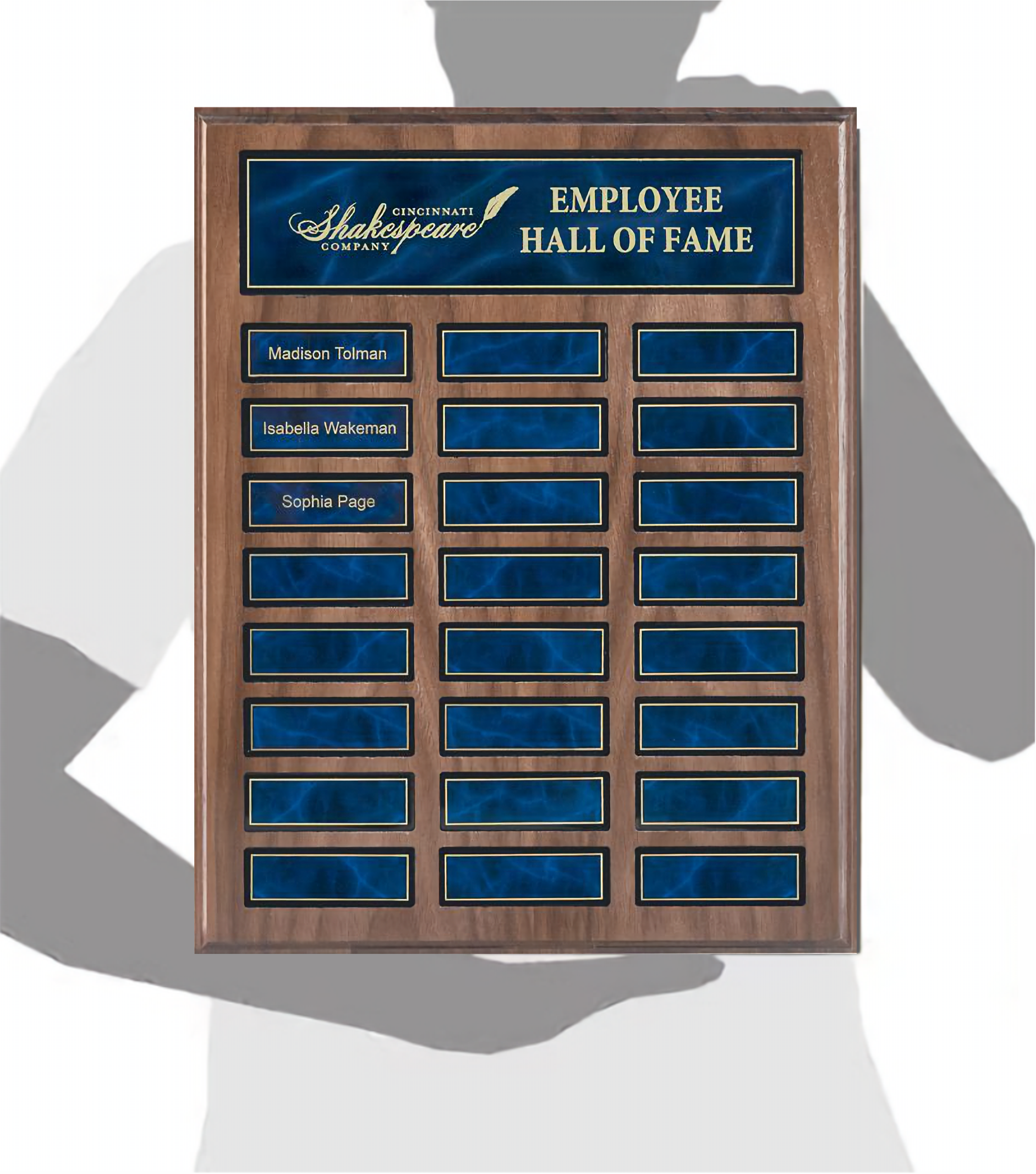 Perpetual Walnut Finish Plaque W/ 24 Plates (12" x 15") 5