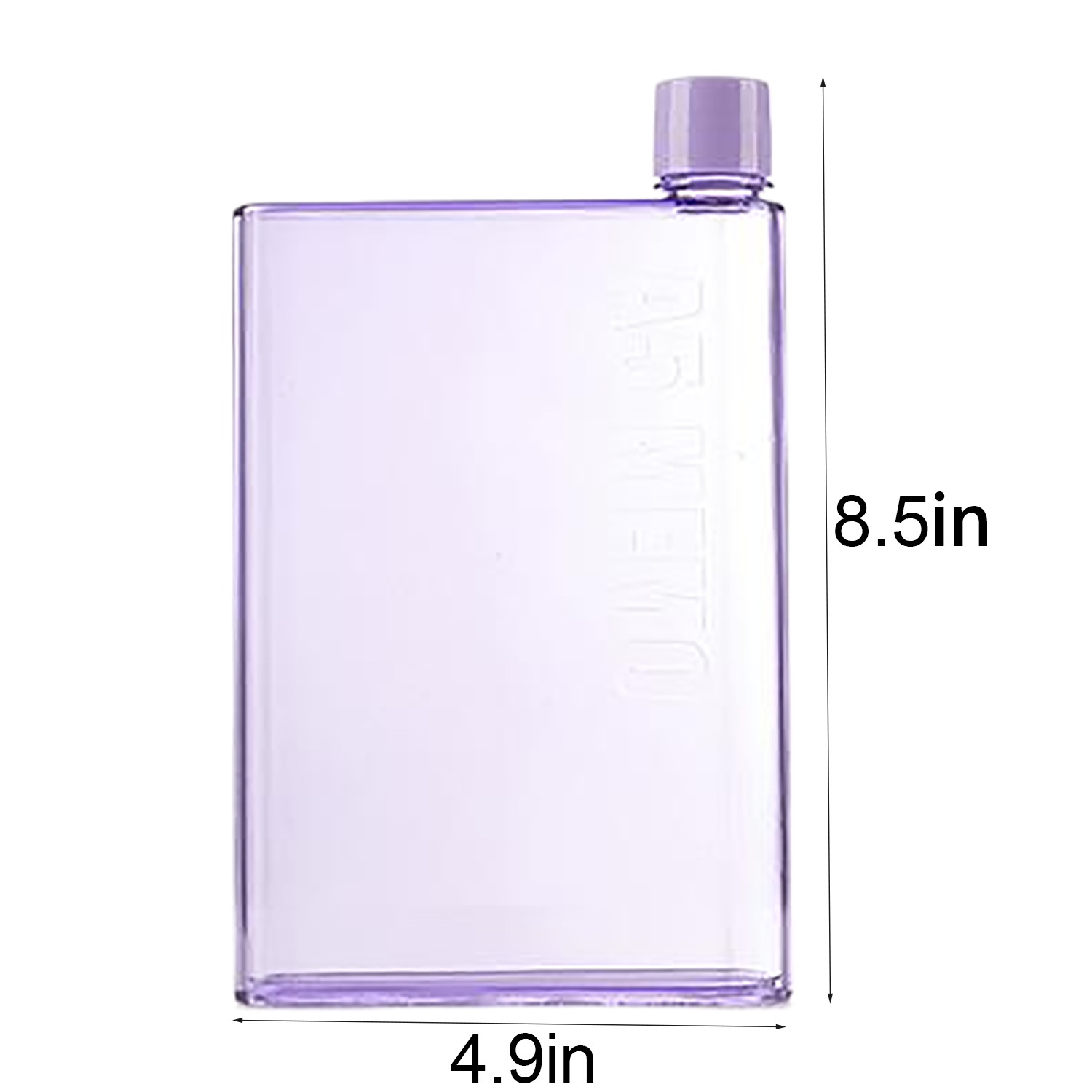 14oz Clear Plastic Square Water Bottle 10
