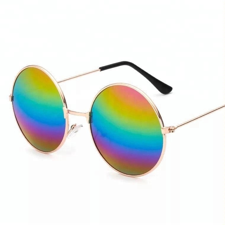 Metal Round Sunglasses with Color Mirror Lens 5