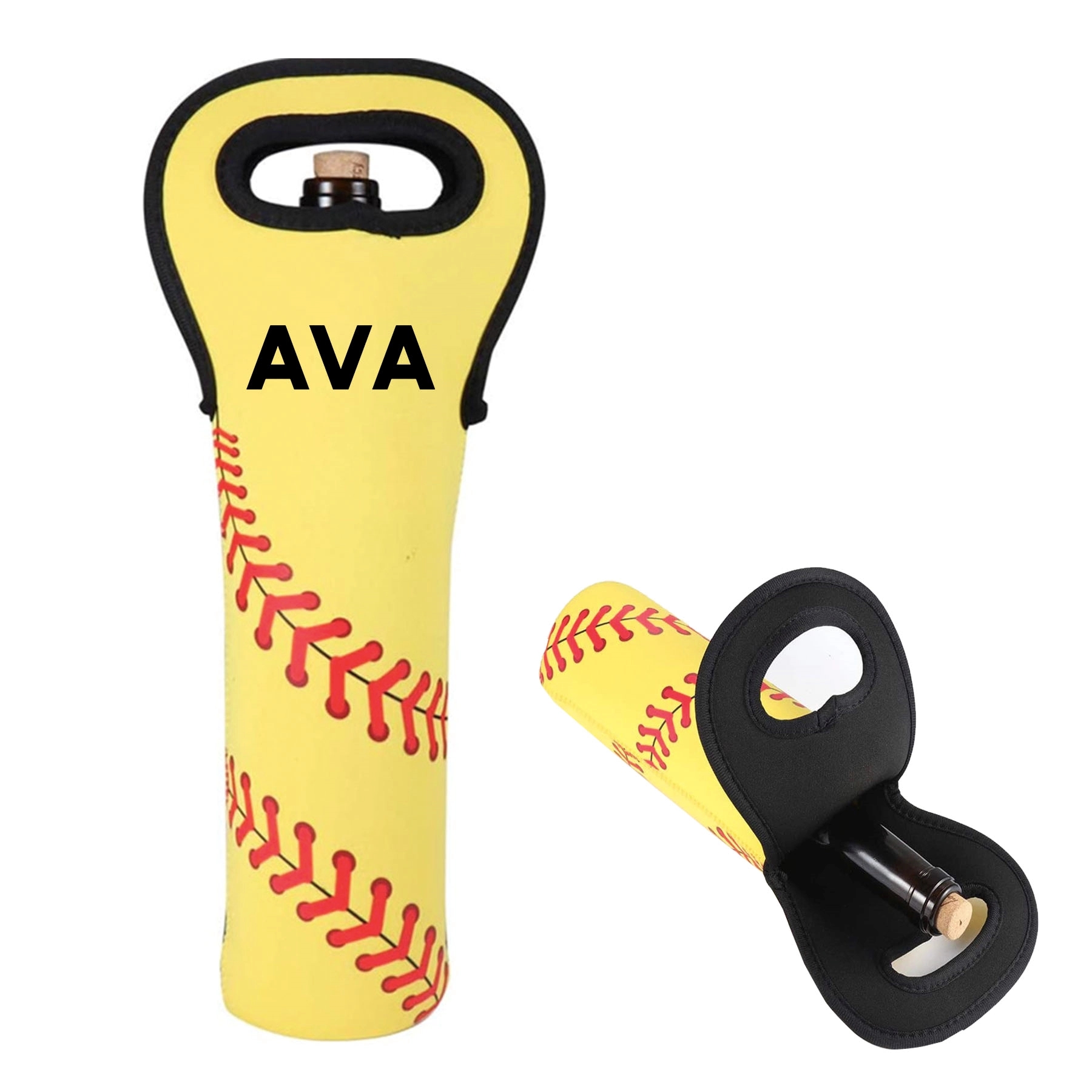 Neoprene Baseball Wine Bottle Sleeve 2