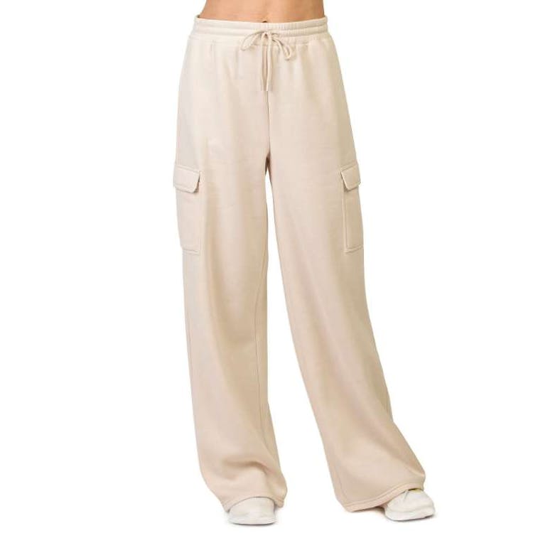 Ladies Fleece Cargo Pants Small Oat 2
