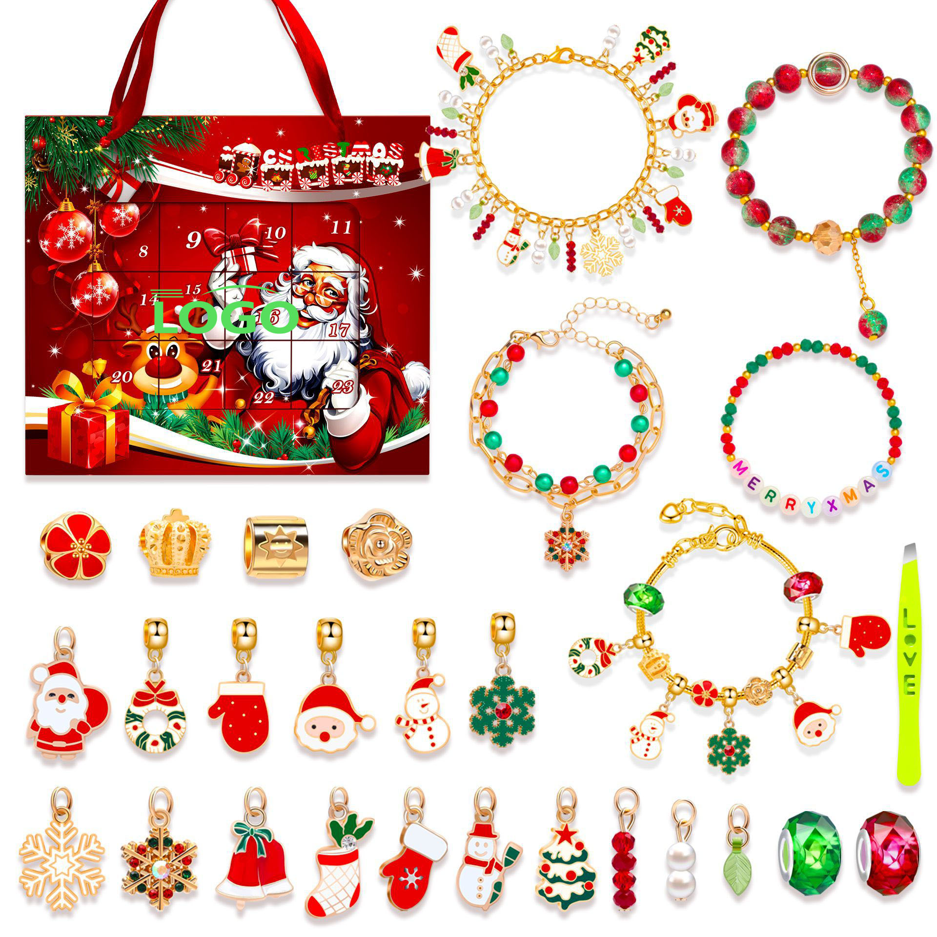 Christmas Charm Bracelet Advent Calendar DIY Jewelry Set 3