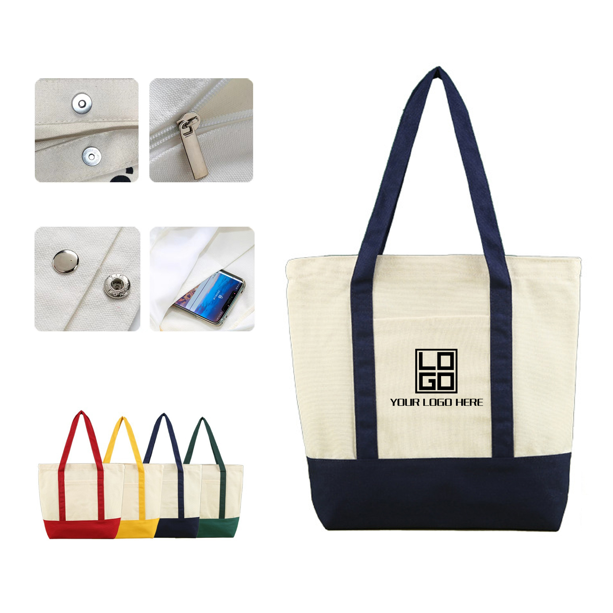Customizable Stylish Canvas Tote Bag, custom tote bag with logo imprint 2