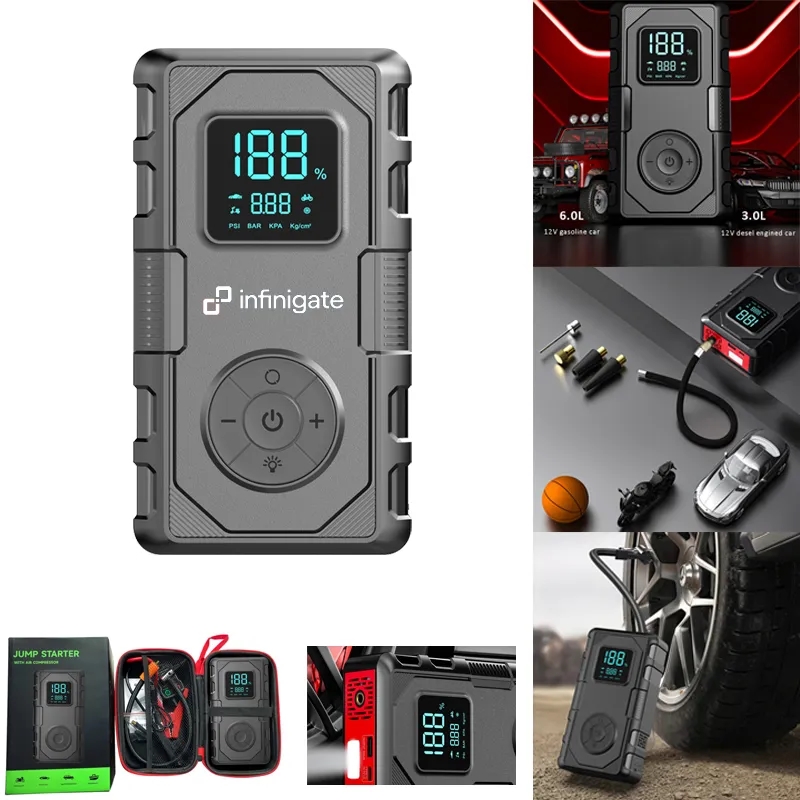 Multi-function Car Emergency Jump Starter W/ Air Compressor 7