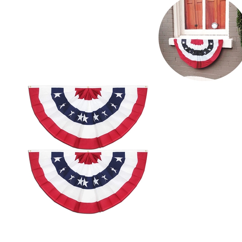 1.5x3ft USA Pleated Fan Flag 1