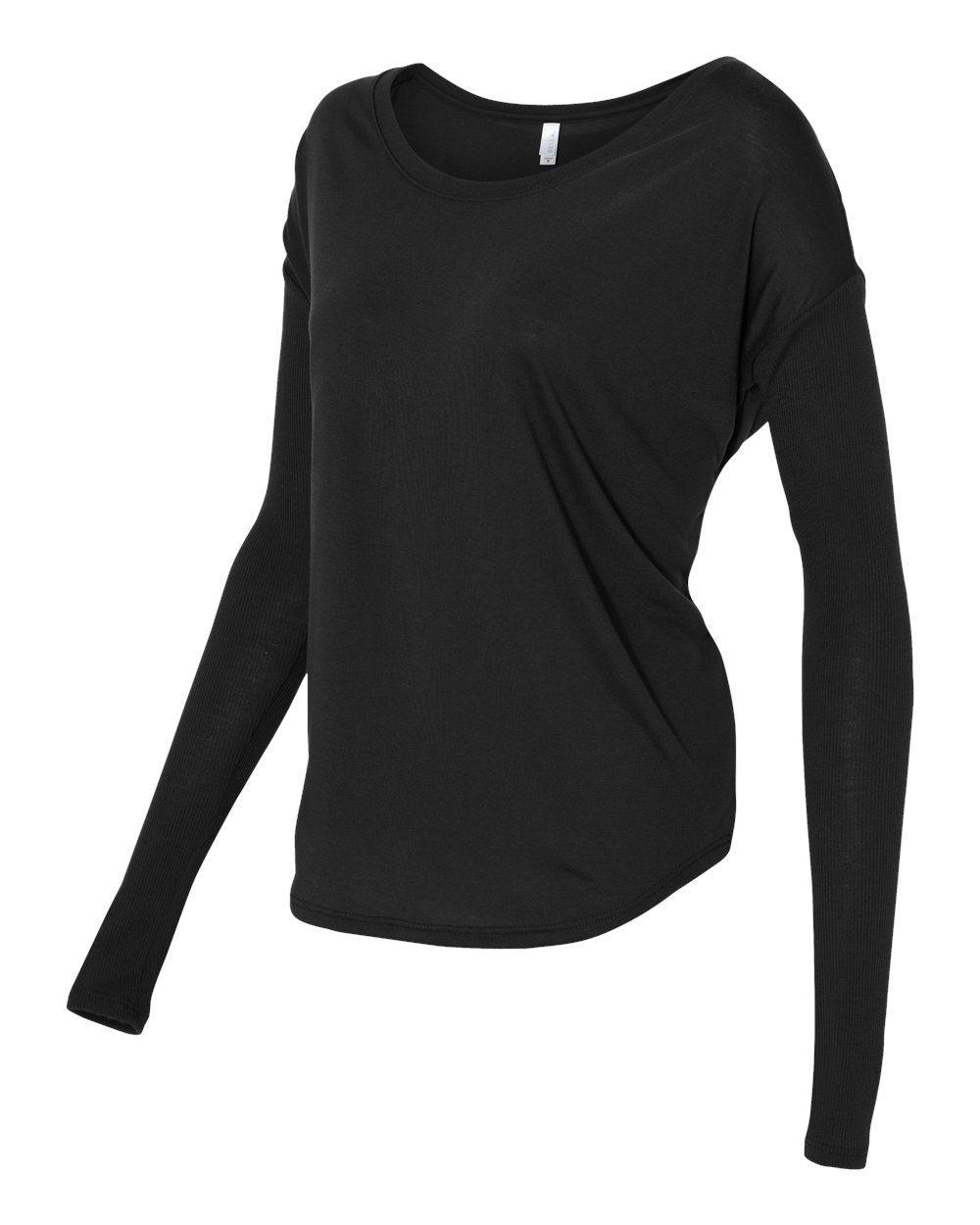 Women's Flowy 2x1 Ribbed Long Sleeve Tee - 8852 5