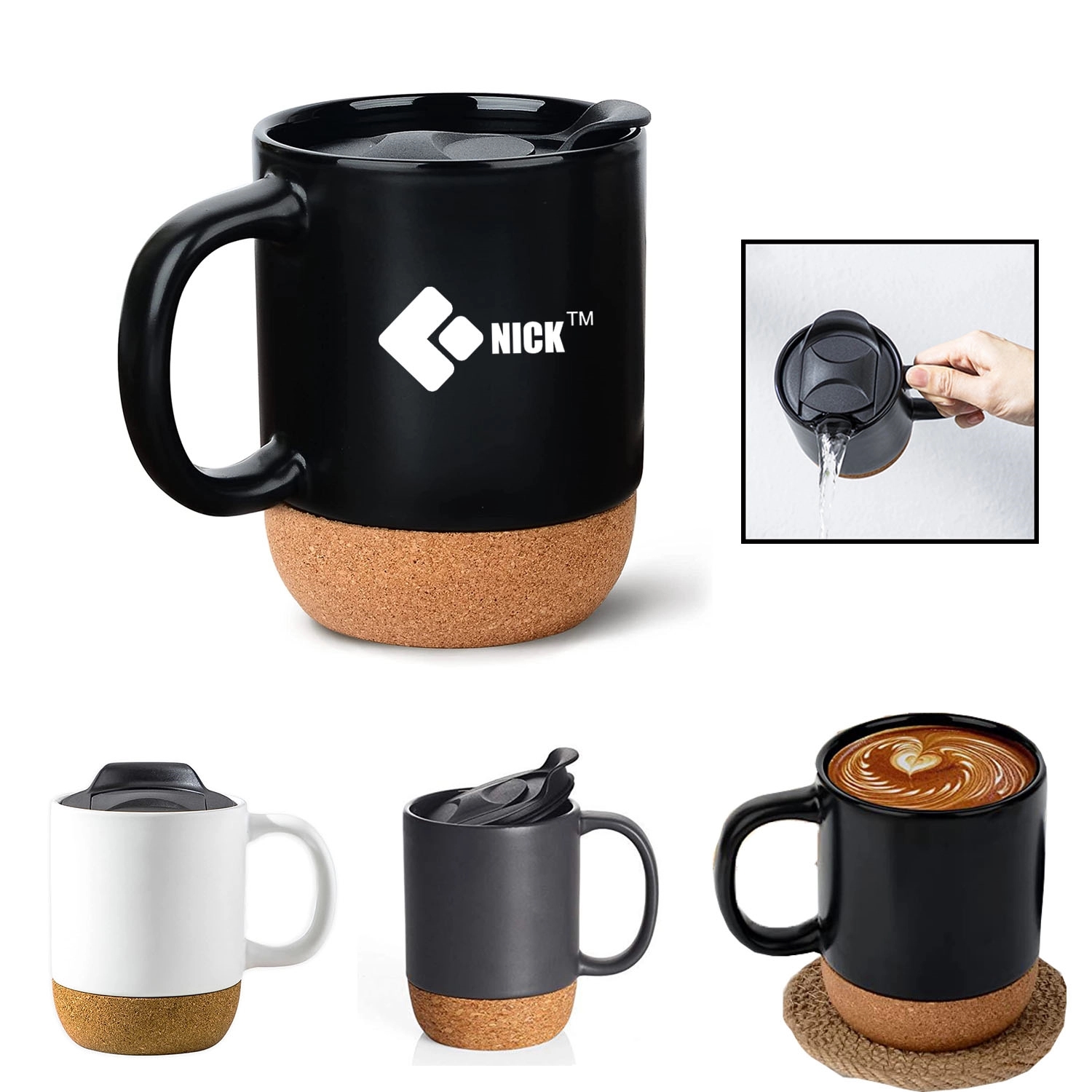 13 Oz Coffee Mug Cup with Insulated Cork Bottom 1