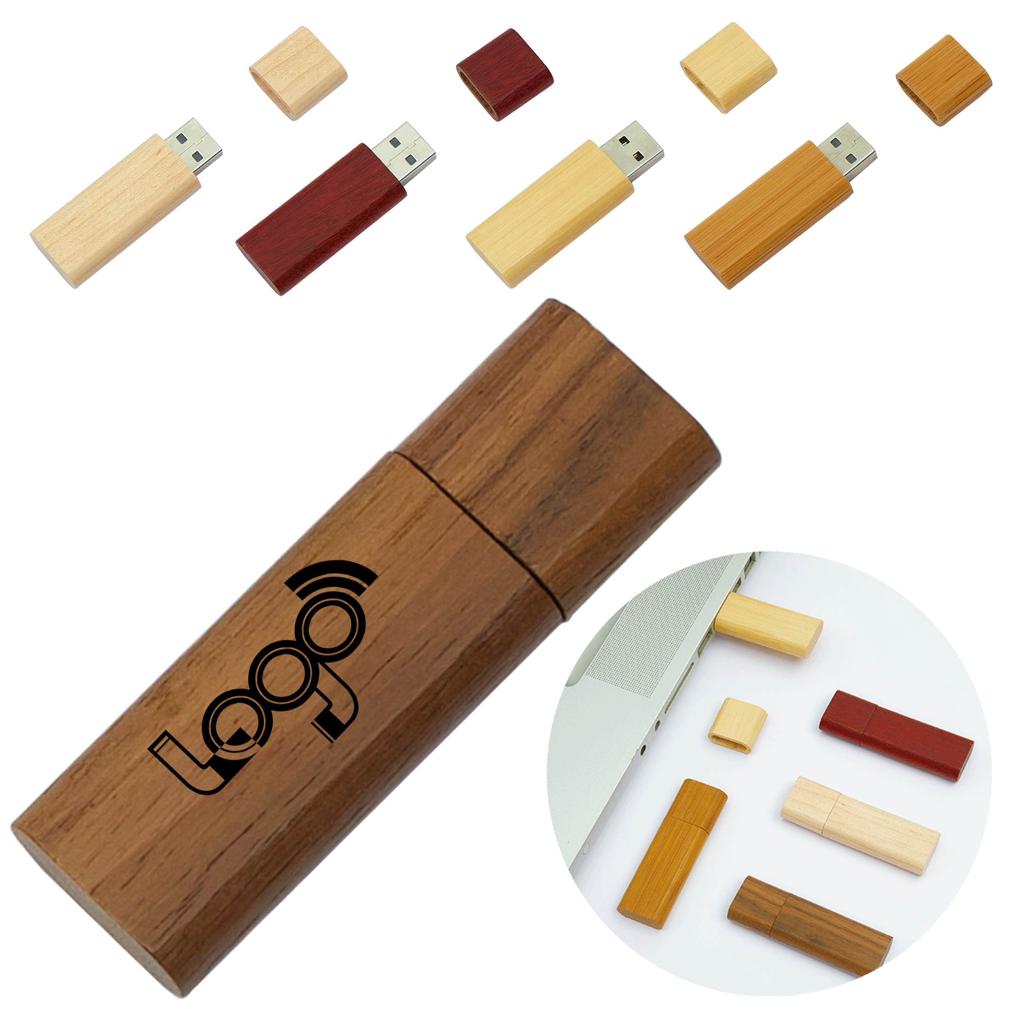 16G Customizable Wood USB Drives for Gifts 1