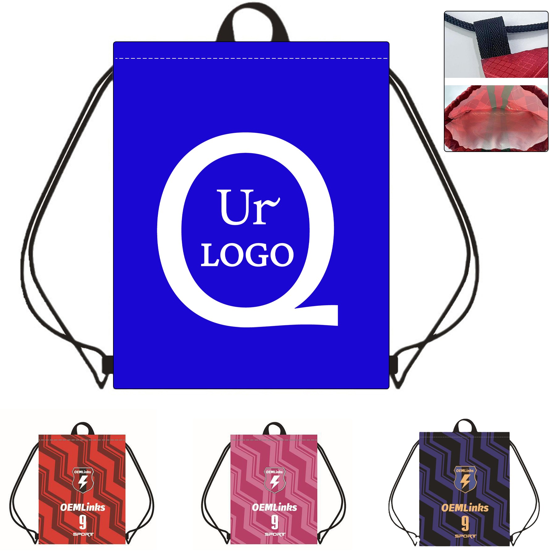 13.39X16.93 Inch Oxford Fabric Drawstring Backpack 1