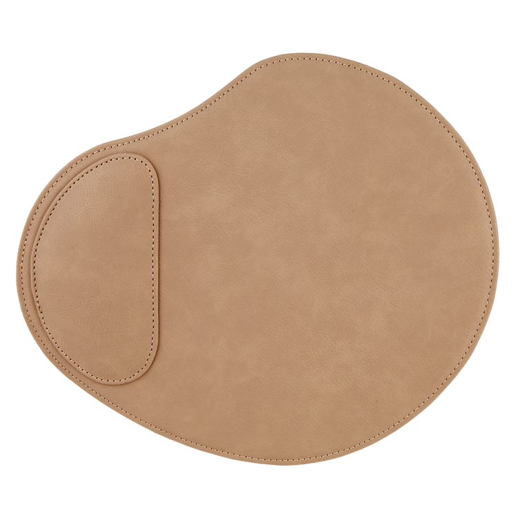 9" x 10 1/4" Light Brown Leatherette Mouse Pad 2