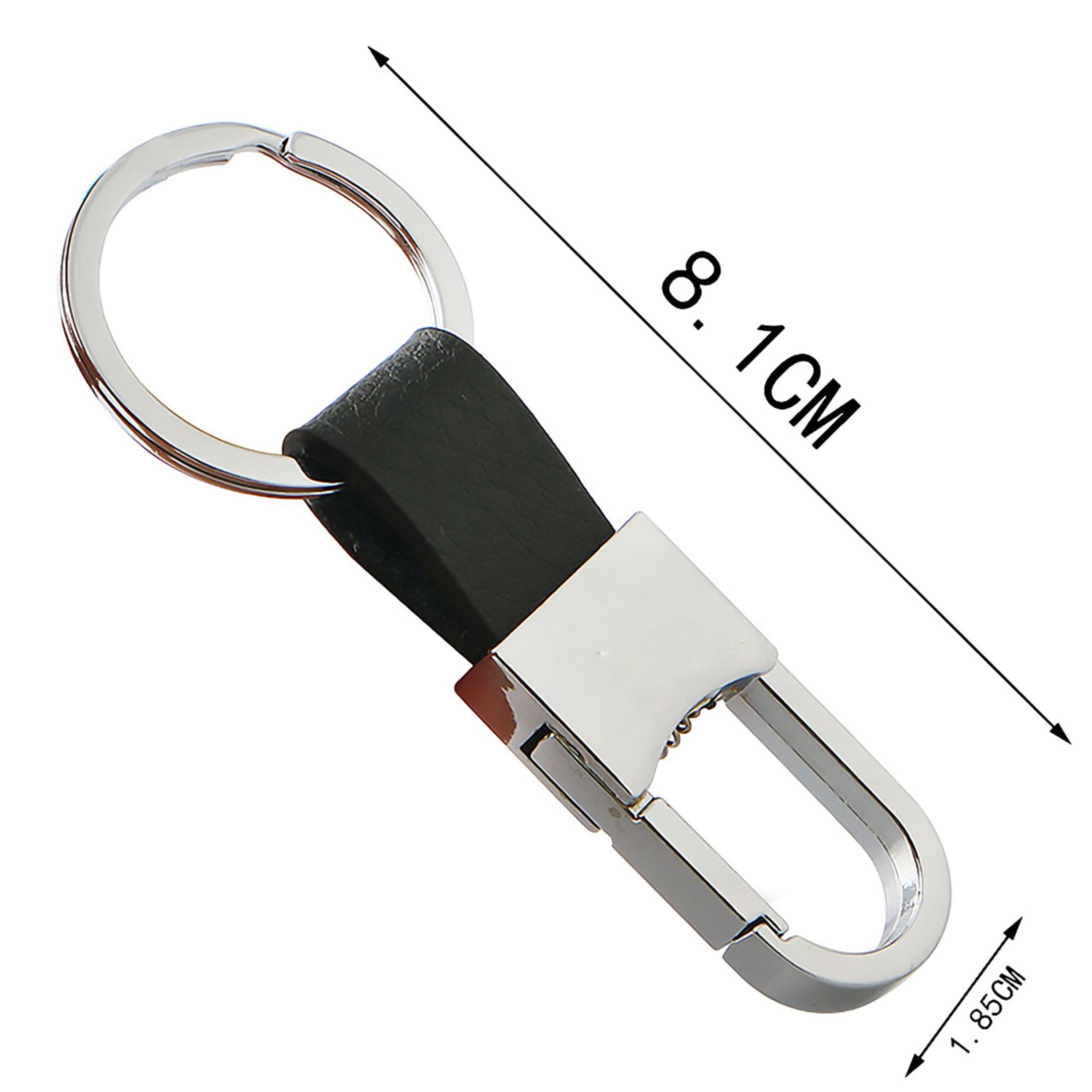 Stainless Steel and Faux Leather Car Keychain 2