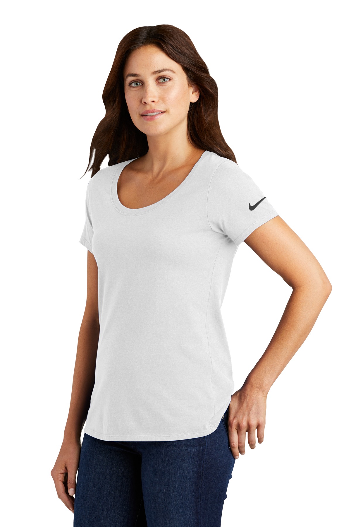 Nike Women's Dri-FIT Cotton/Poly Scoop Neck Tee. NKBQ5234 25