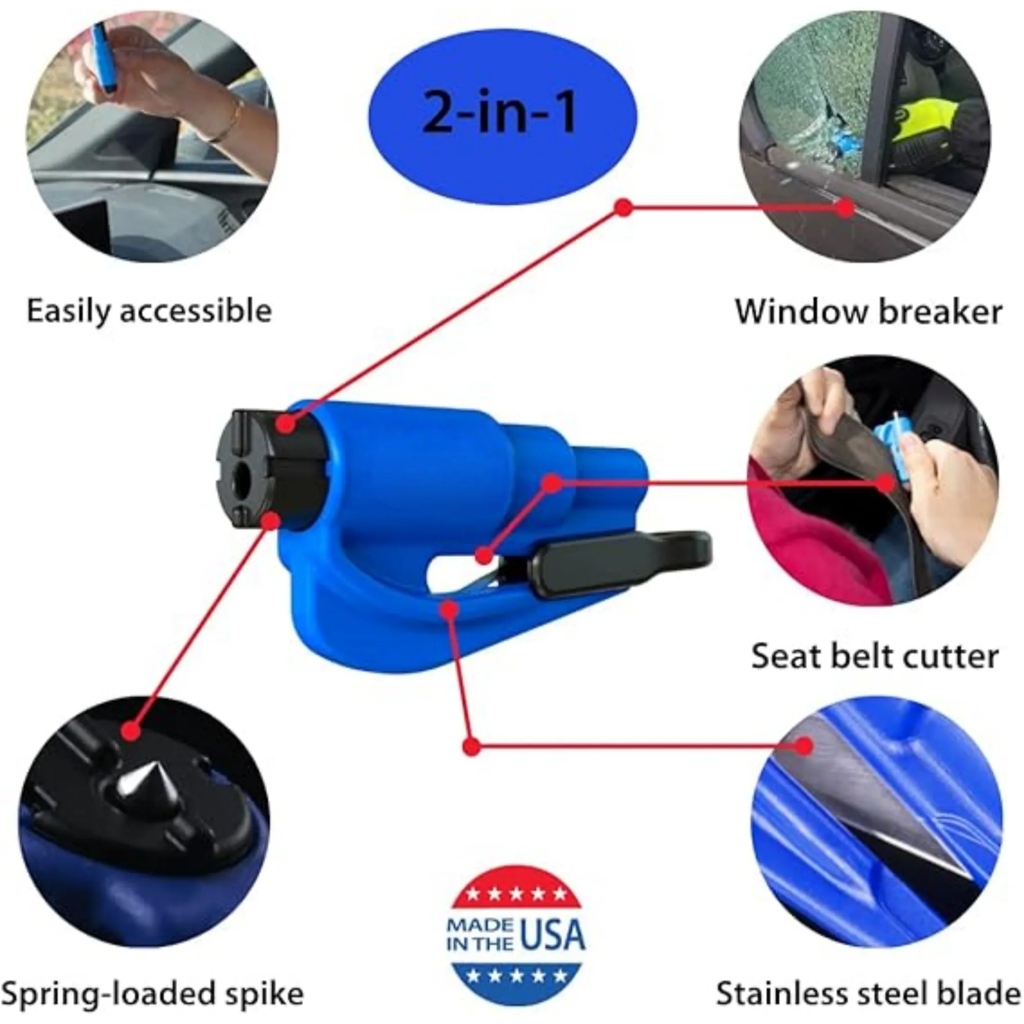 2-in-1 Emergency Keychain Car Escape Tool 2