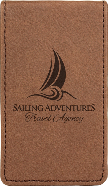 Engraved Dark Brown Leatherette Manicure Set 1