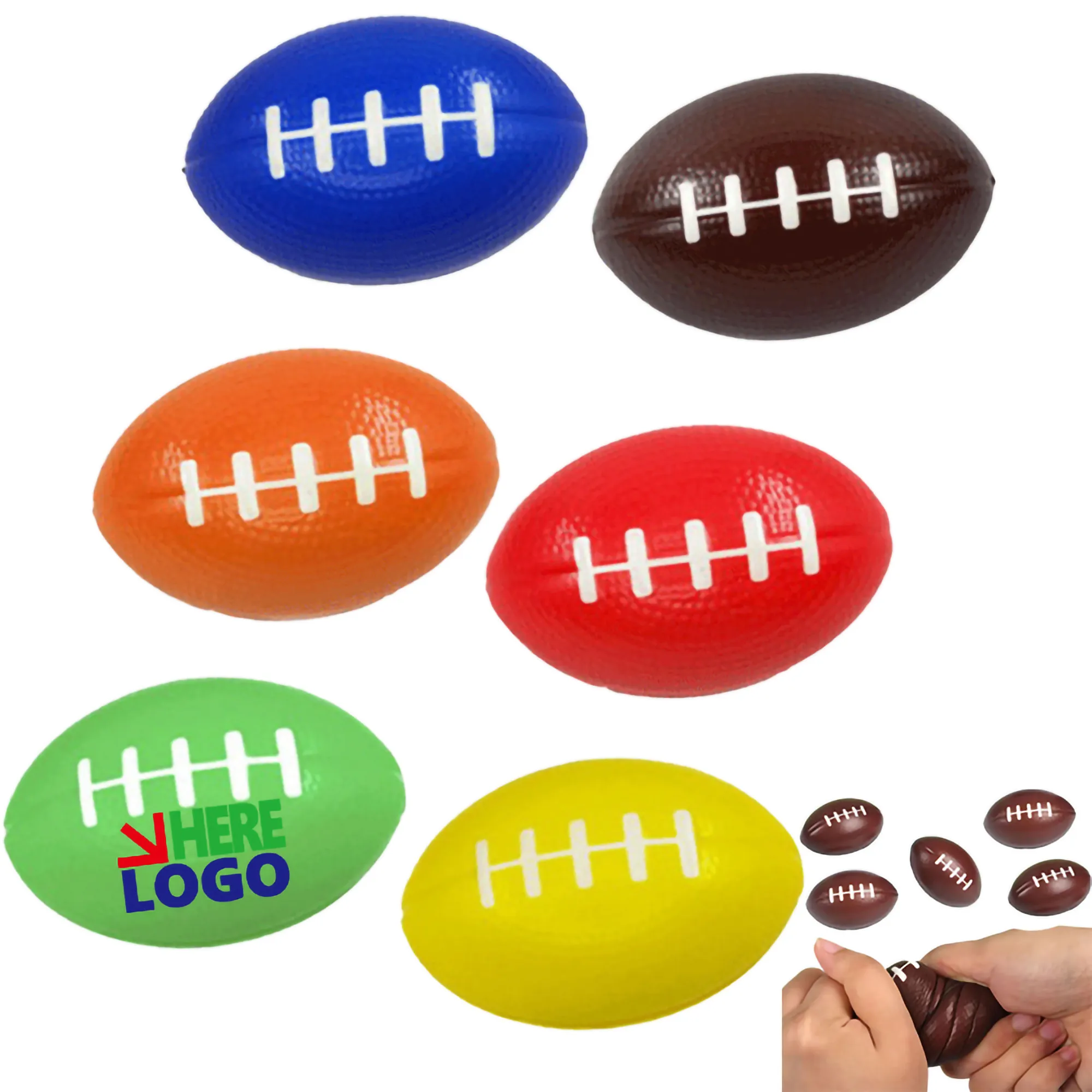 Pu Rugby Shape Stress Foam Sport Ball 1