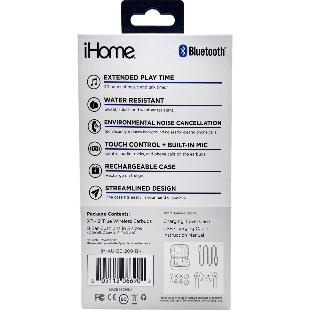 iHome® XT-49 True Wireless Earbuds & Charger Case 12