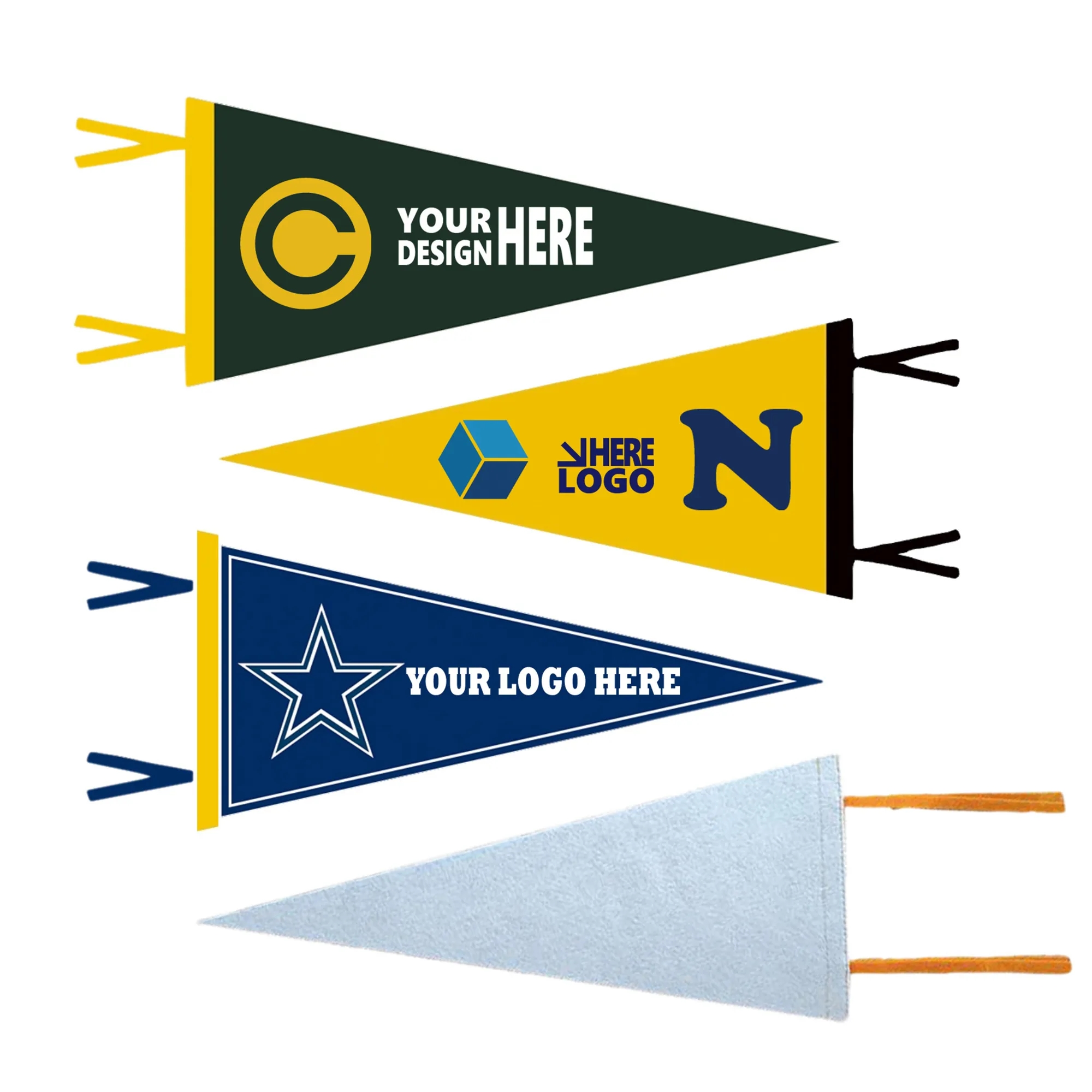 8" x 18" Custom Full Color Felt Pennant