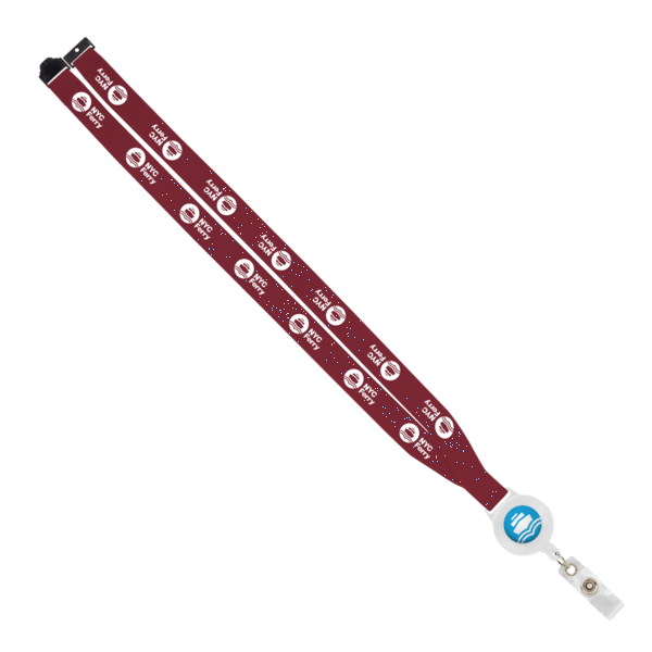 IMPORT 3/4" Polyester Lanyard with Retractable Badge Reel and IPH7 back of neck convenience release. 176
