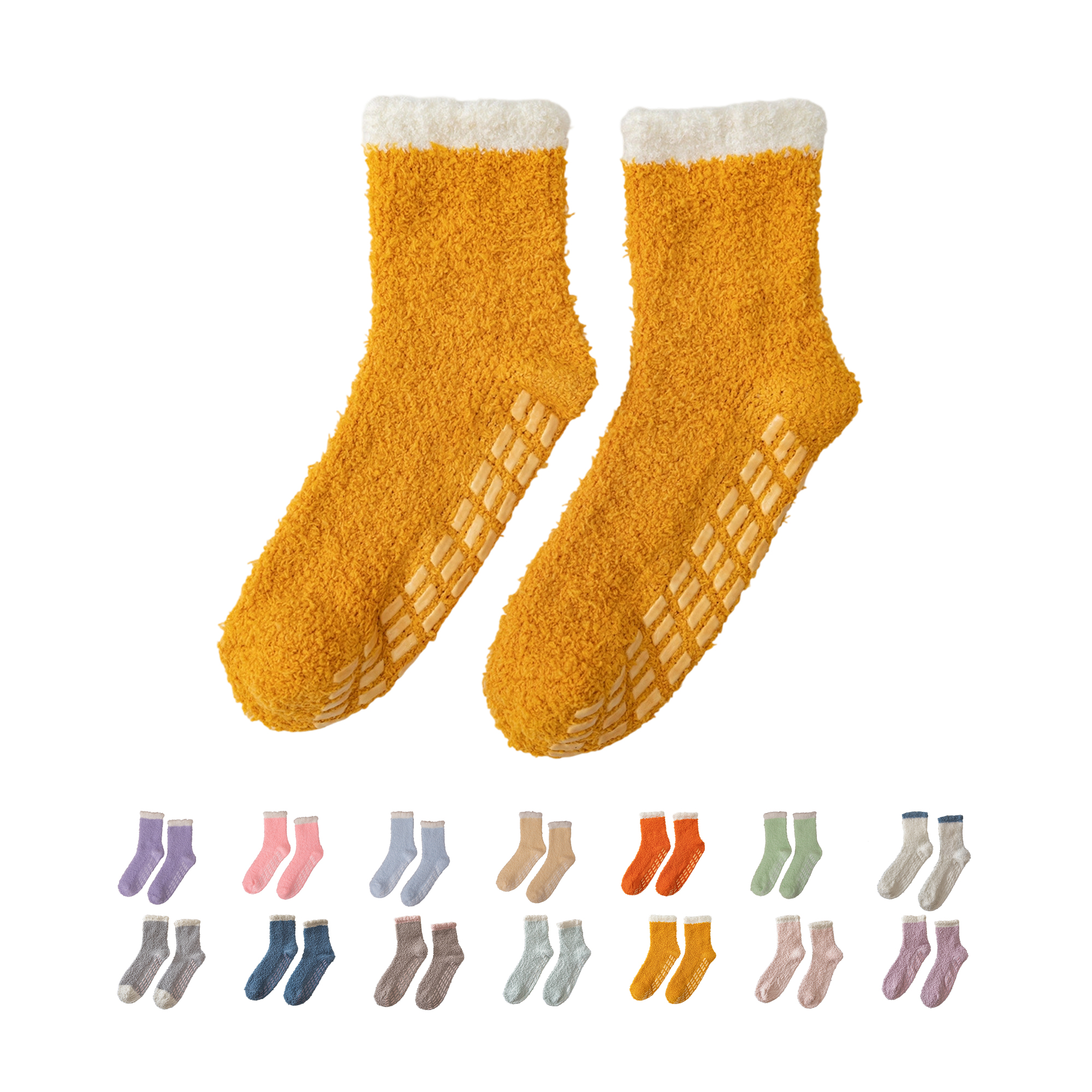 Polyester Non Slip Winter Sock Thickened Warm Grip Design 16
