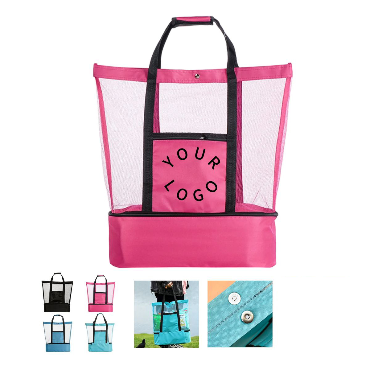 Portable Beach Cooler Bag with Long Handles 4